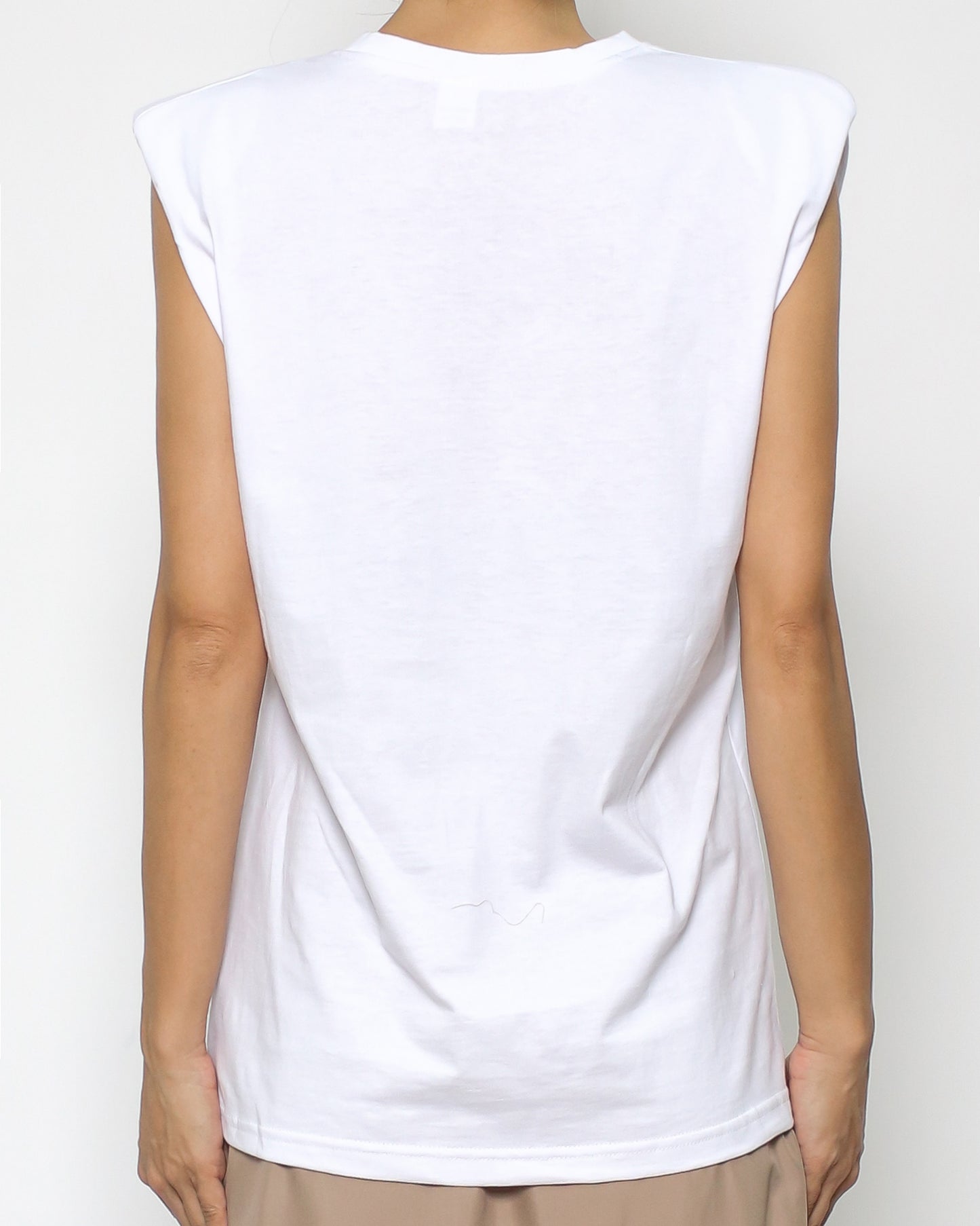 white shoulder pad tee *pre-order*