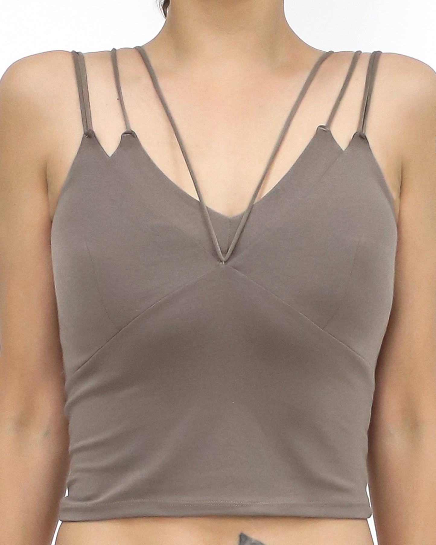 beige strappy cropped bra top *pre-order*