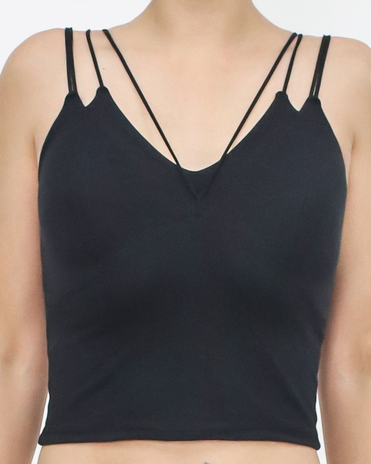 black strappy cropped bra top *pre-order*