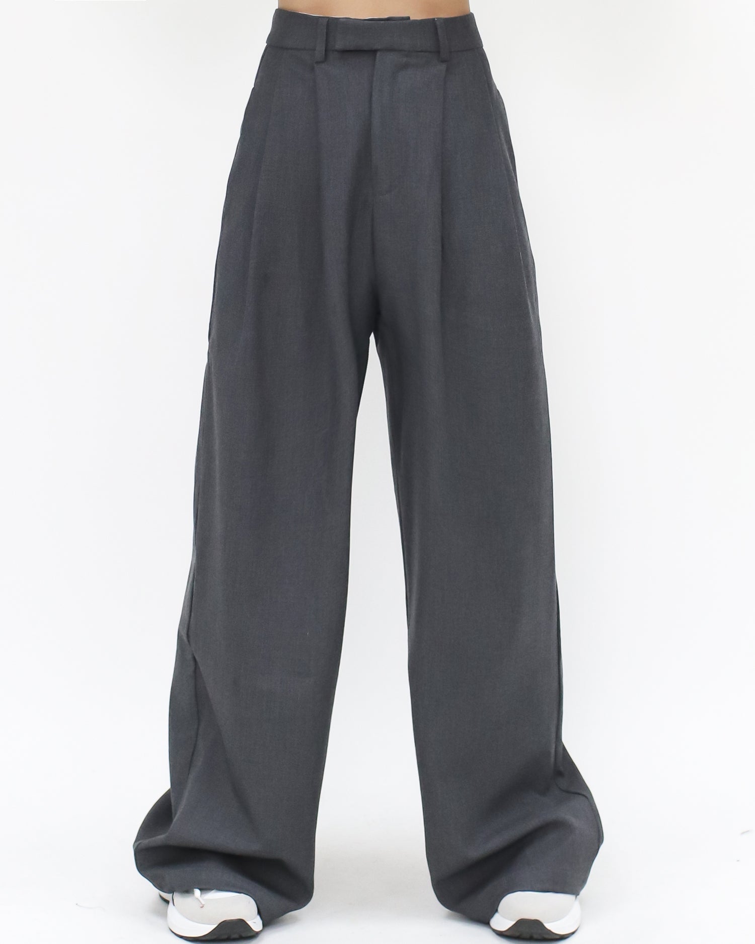 grey wide leg pants *pre-order* – STYLEGAL