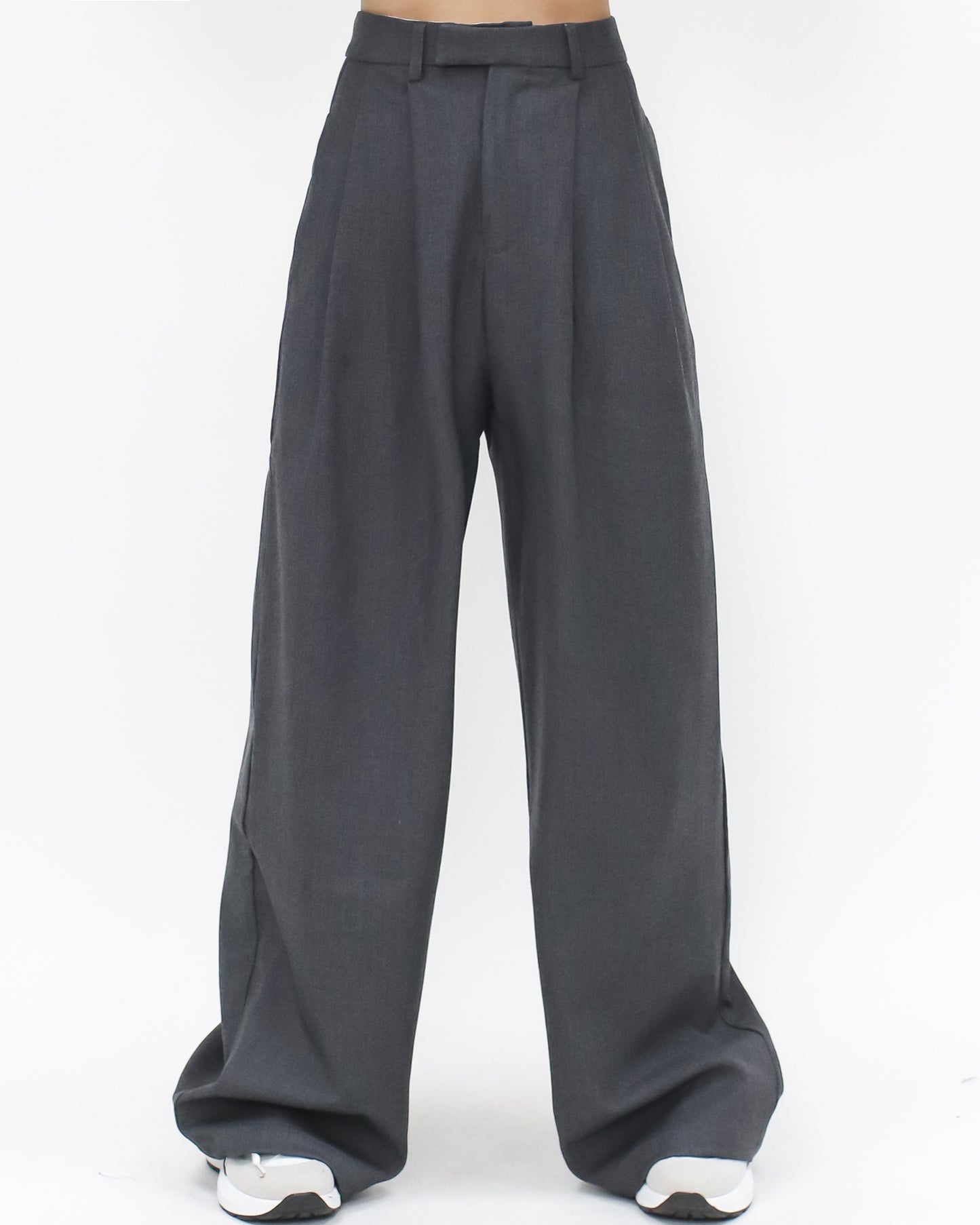 grey wide leg pants *pre-order*