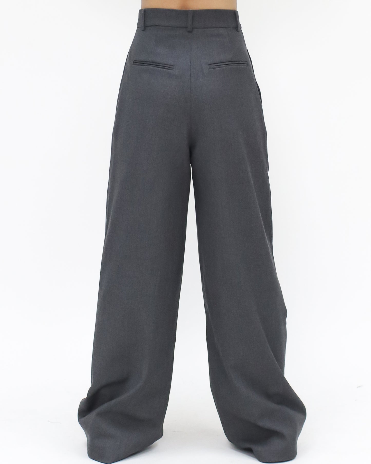 grey wide leg pants *pre-order* – STYLEGAL