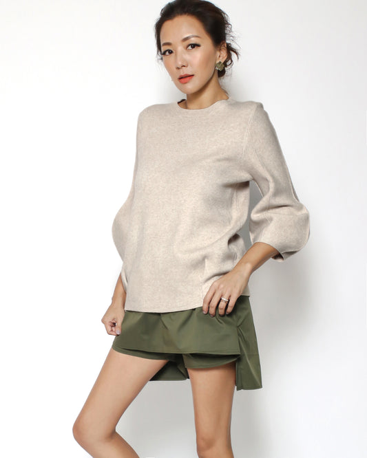 oat balloon sleeves knitted basic top *pre-order*