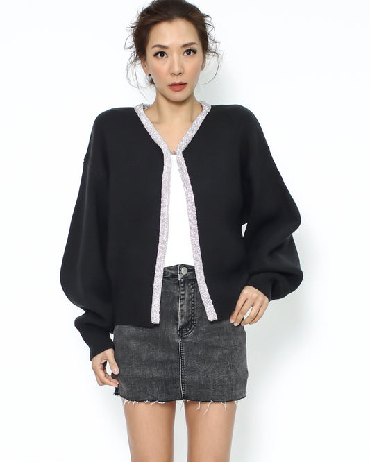 black diamonds trim knitted cardigan *pre-order*