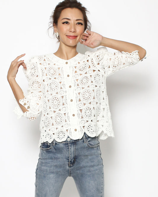 white crochet cardigan *pre-order*