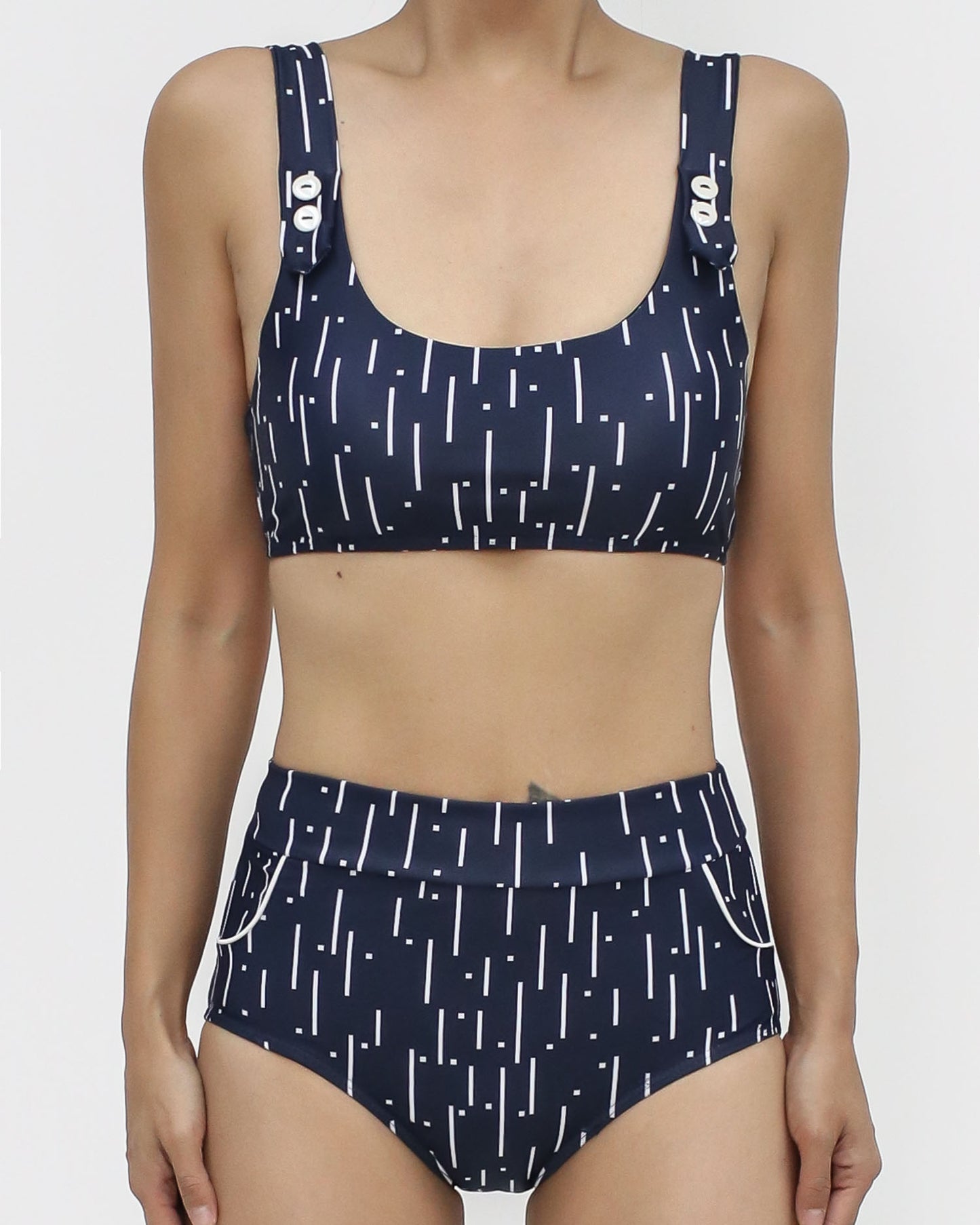 blue printed swimwear *pre-order*