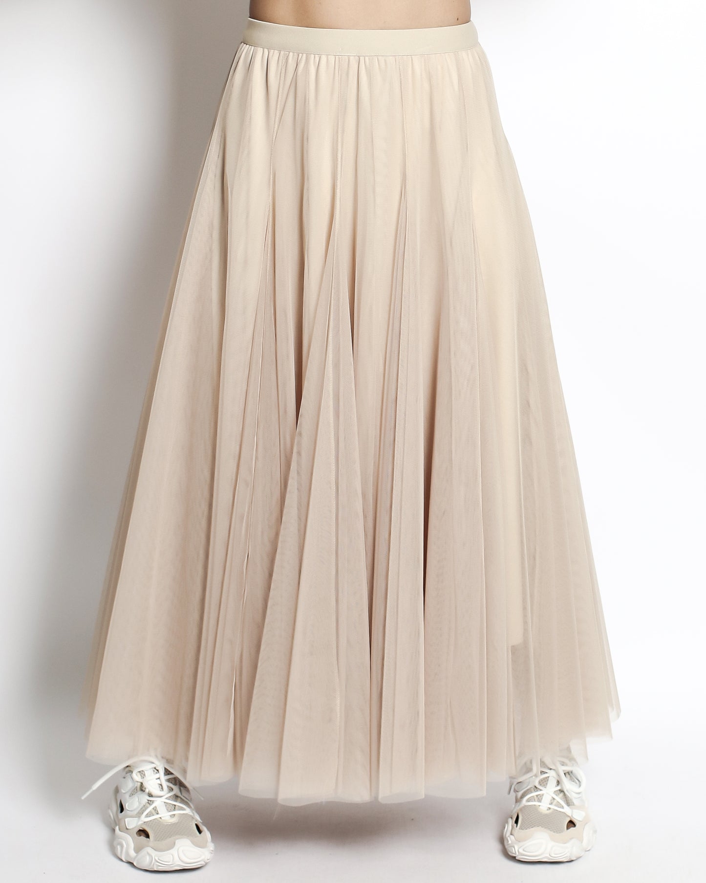 nude mesh longline skirt *pre-order*