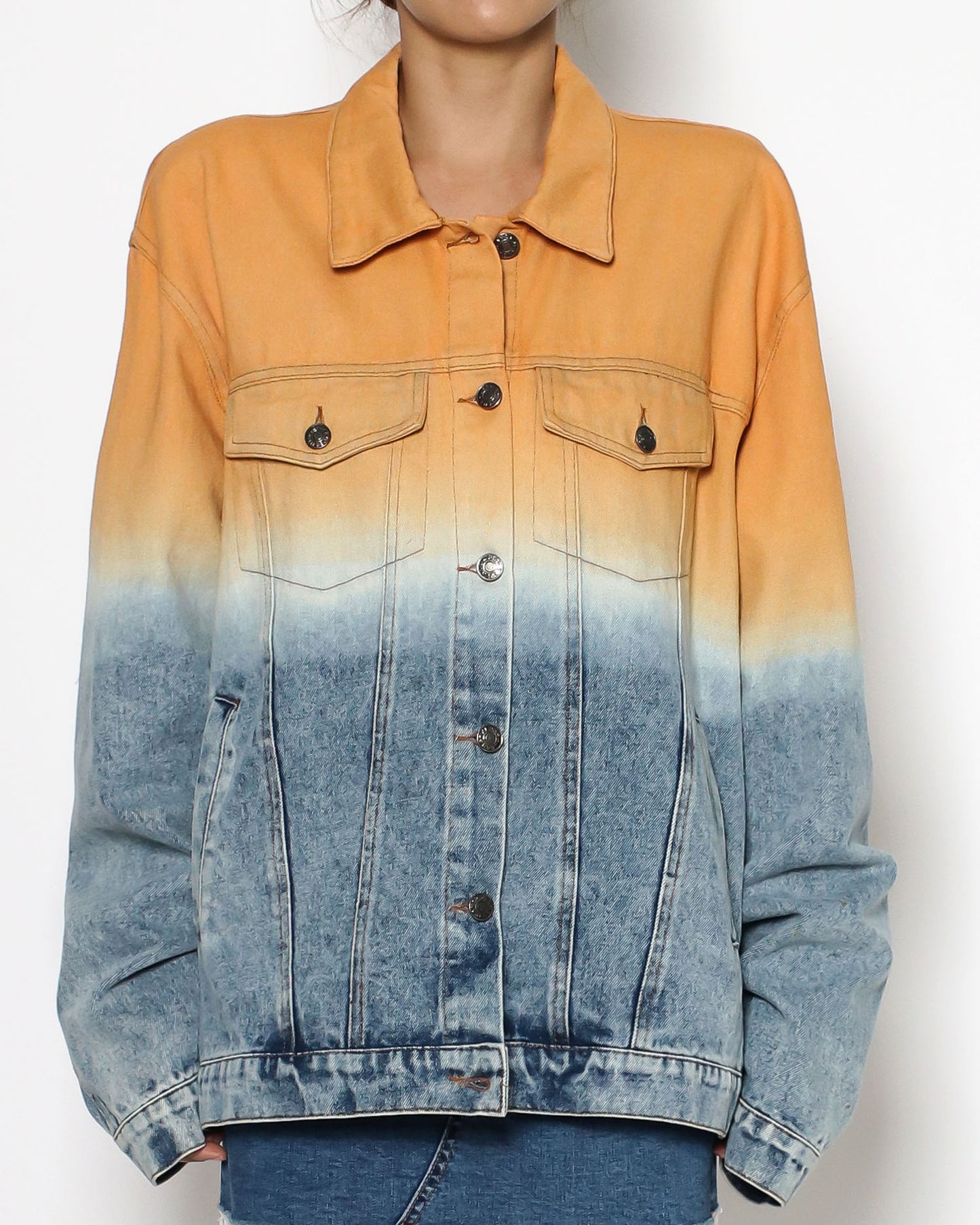 yellow & washed denim ombre jacket *pre-order*
