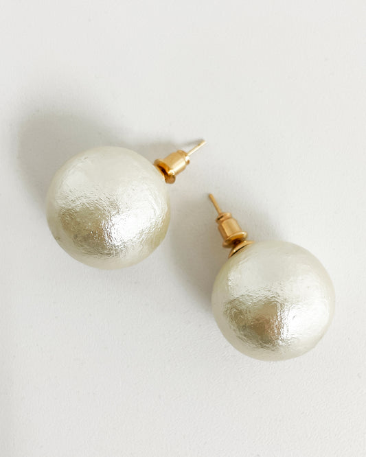 cotton pearl studded earrings *pre-order*