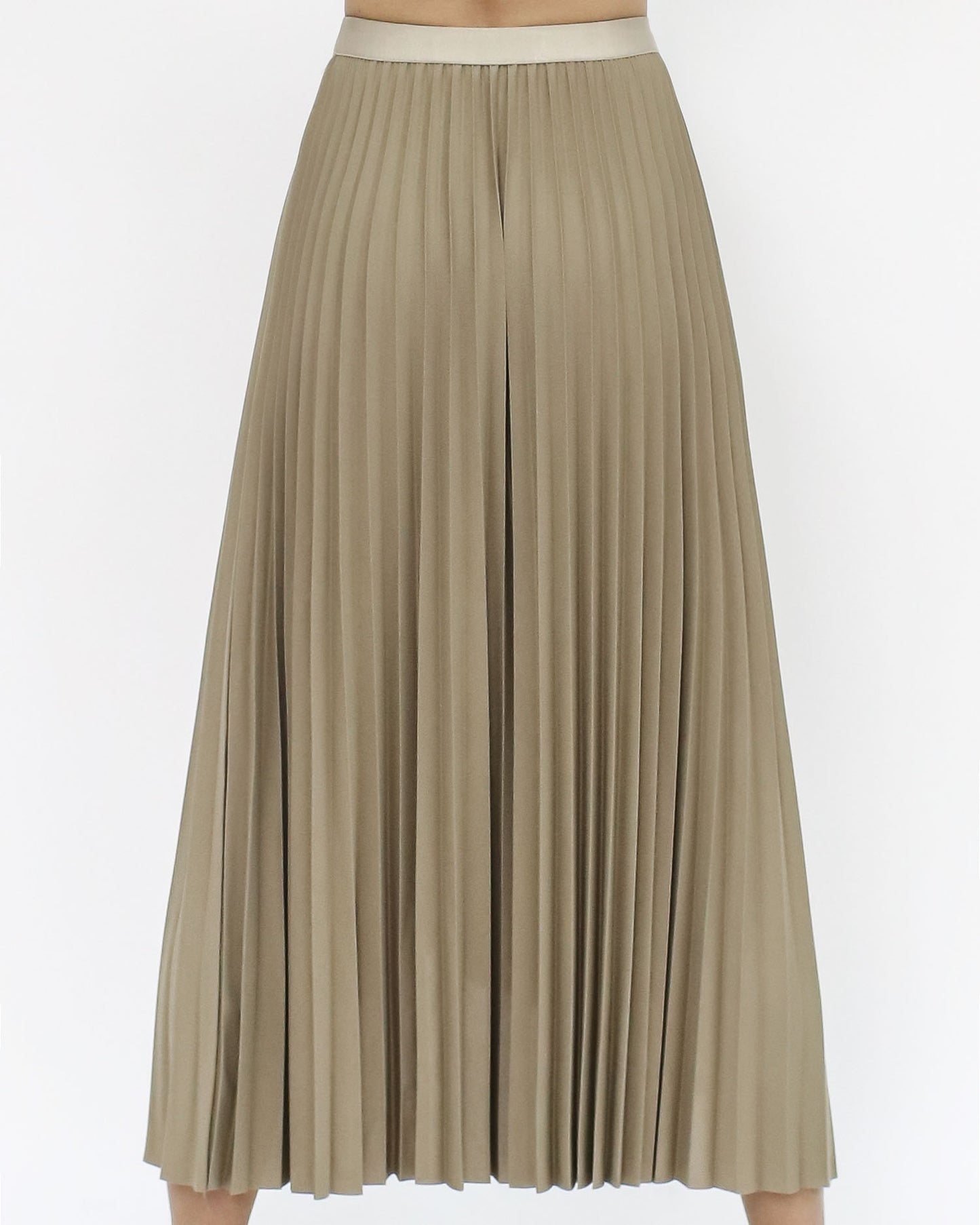 beige pleats asymmetric skirt *pre-order*