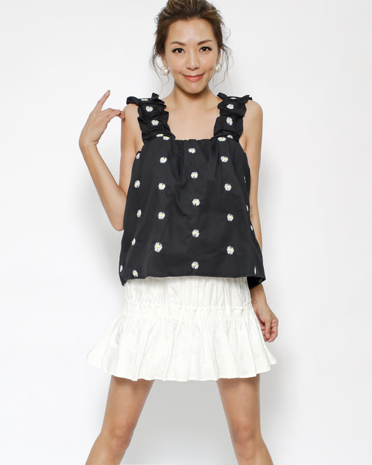 black daisy ruched straps vest *pre-order*