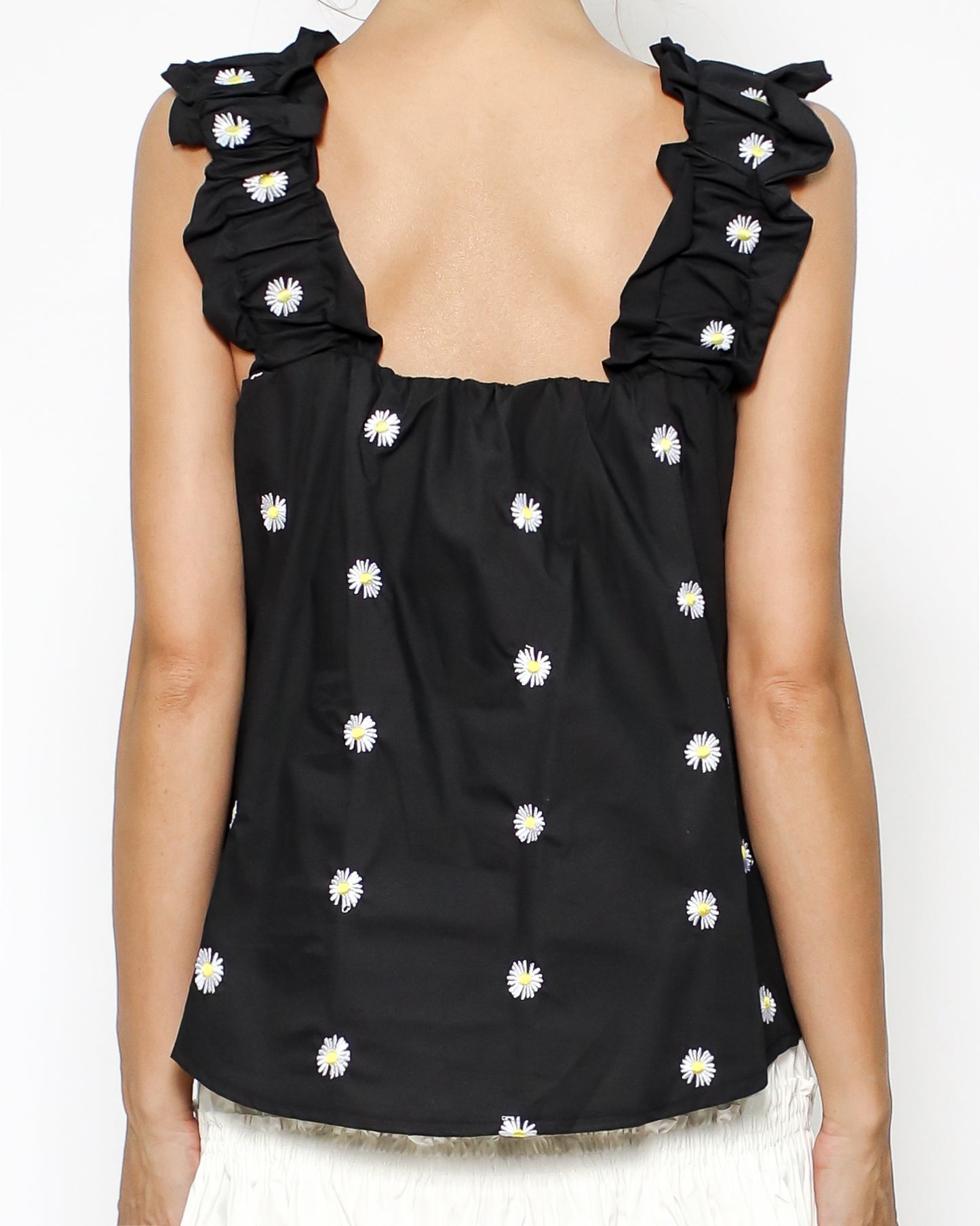 black daisy ruched straps vest *pre-order*