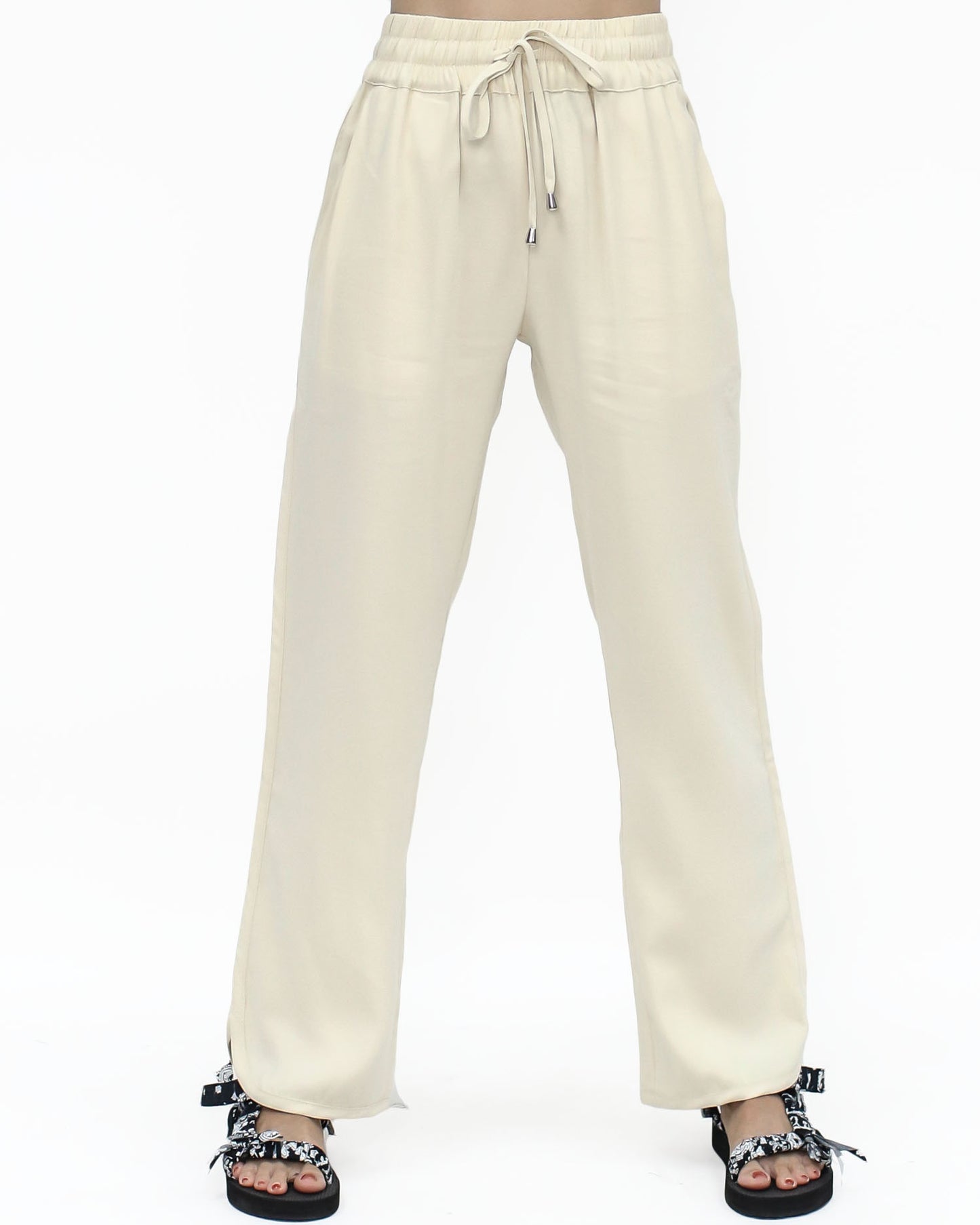 beige slinky casual pants