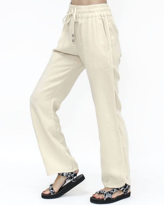 beige slinky casual pants