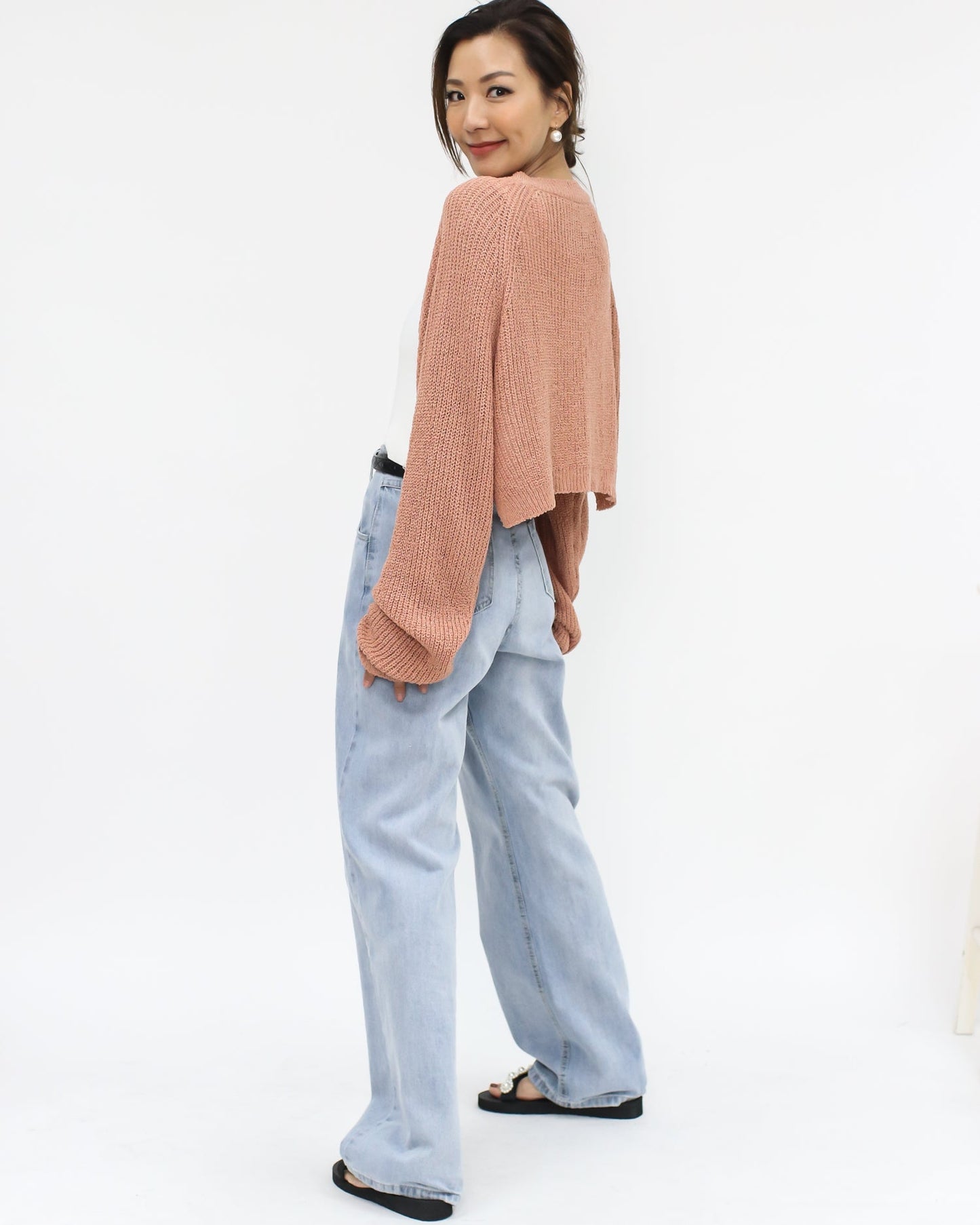 coral summer fine knitted throw on arm warmer *pre-order*