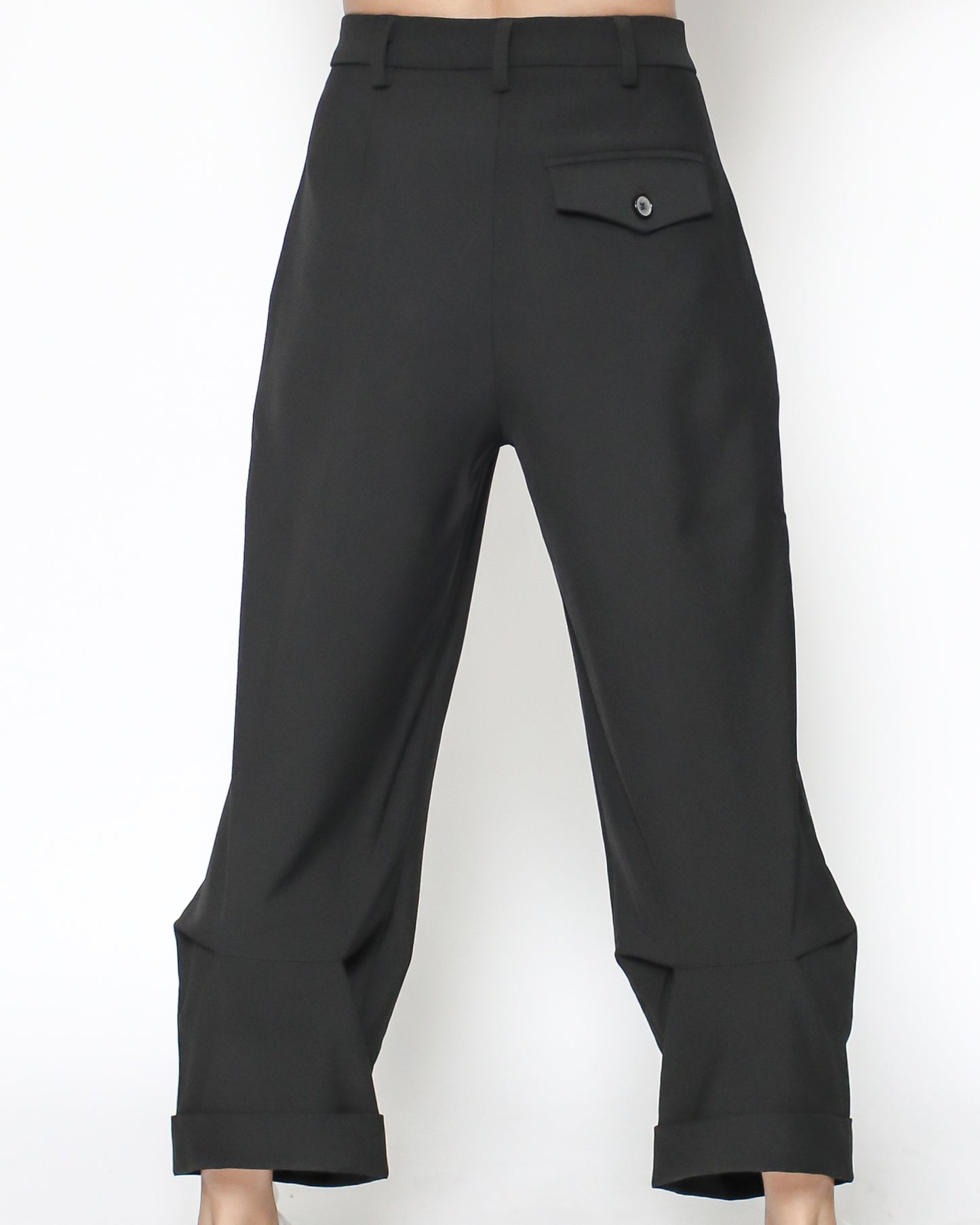 black ruched back casual pants *pre-order*