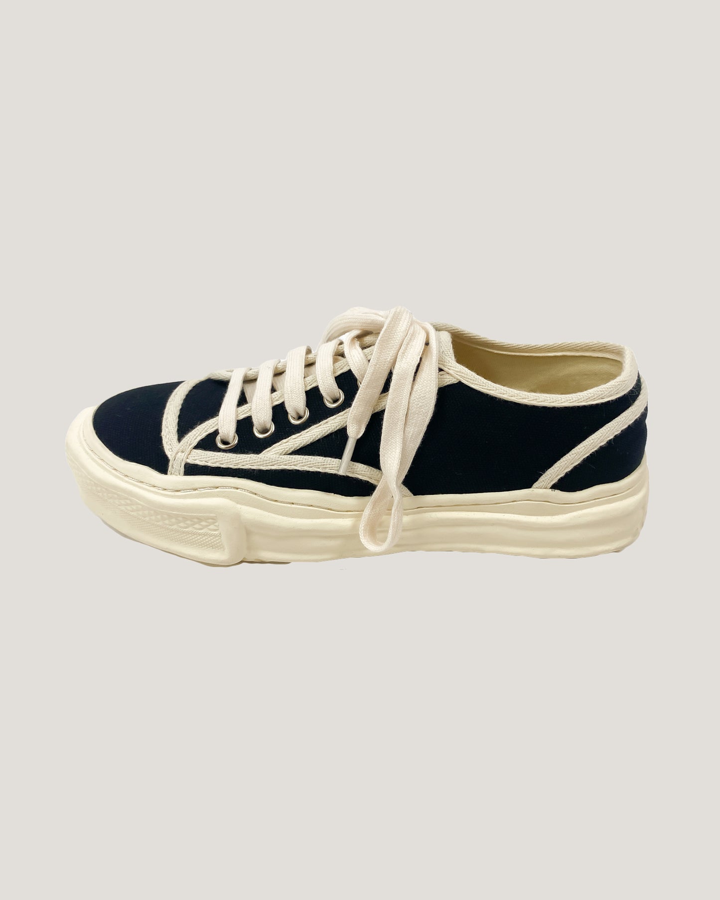 black canvas ivory rubber sneakers *pre-order*