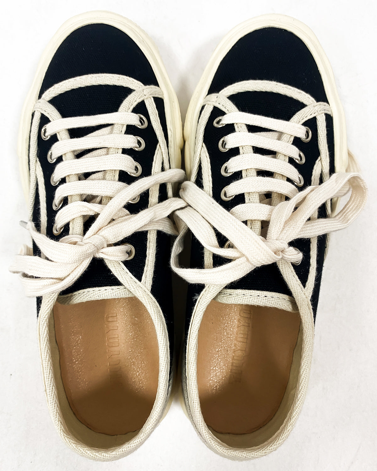 black canvas ivory rubber sneakers *pre-order*