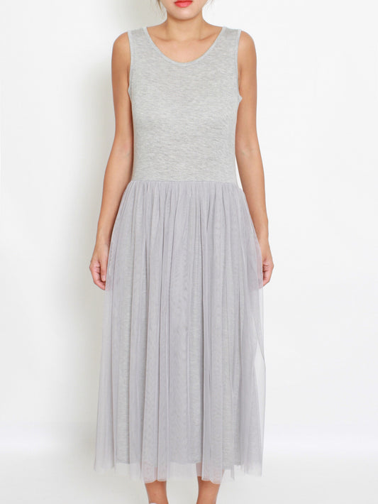 gray modal mesh layers longline slip