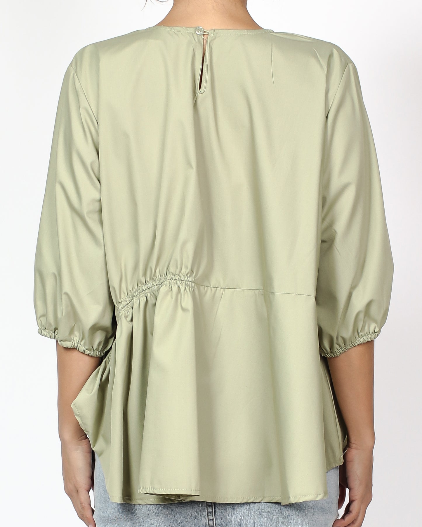 apple green ruched deitals shirt top *pre-order*