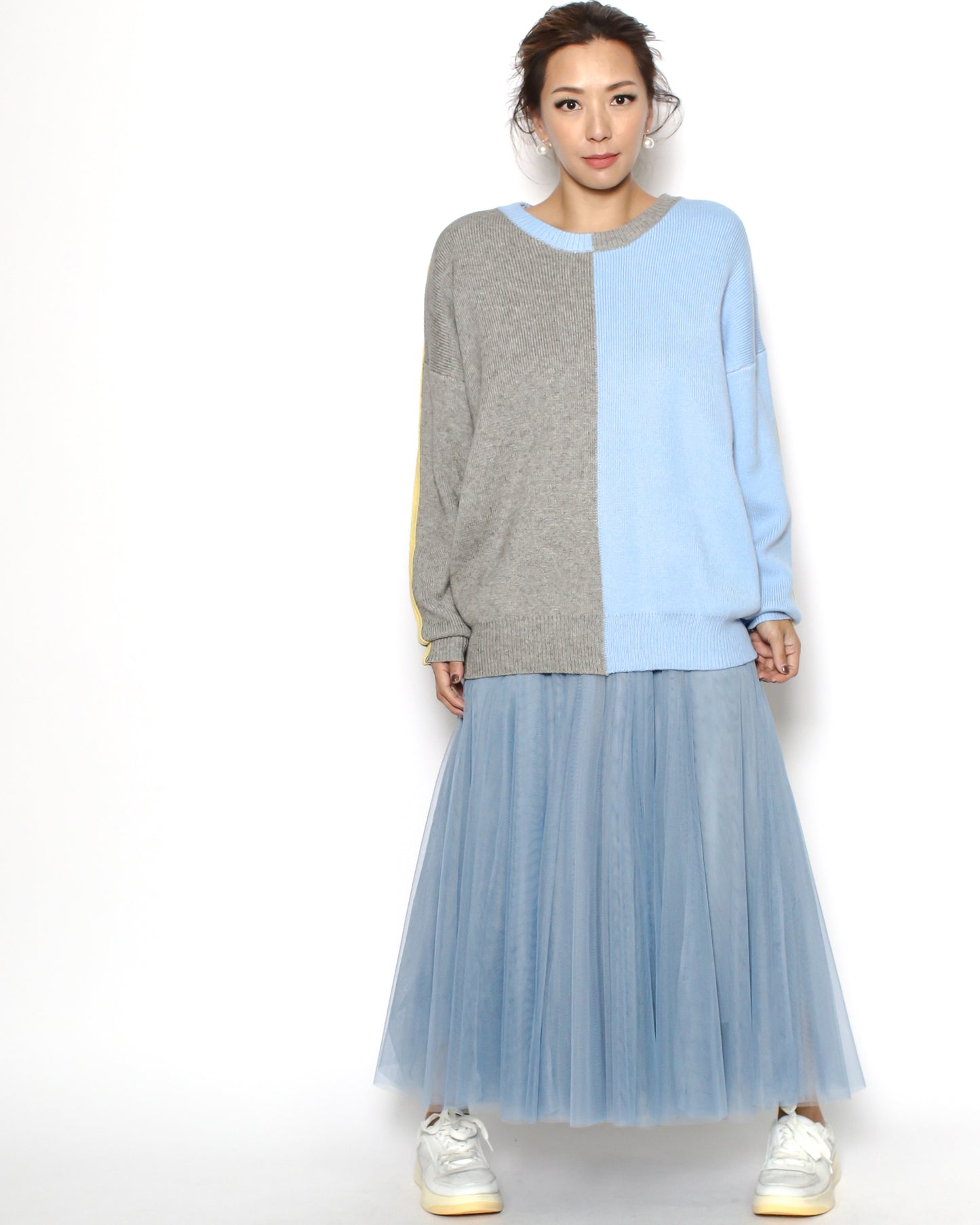 blue mesh midi skirt *pre-order*