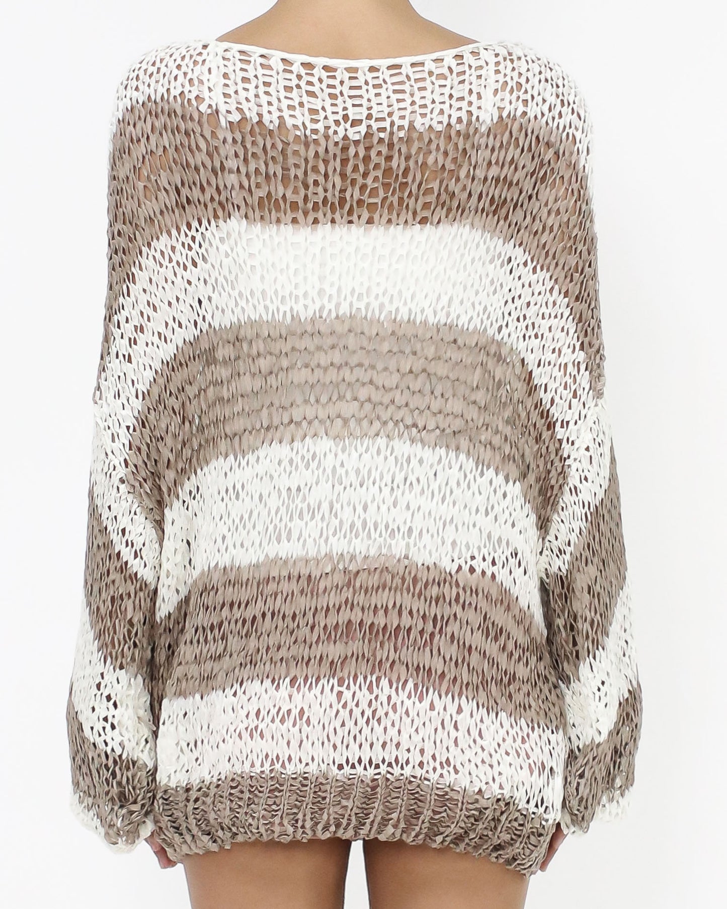 ivory & beige stripes knitted top *pre-order*