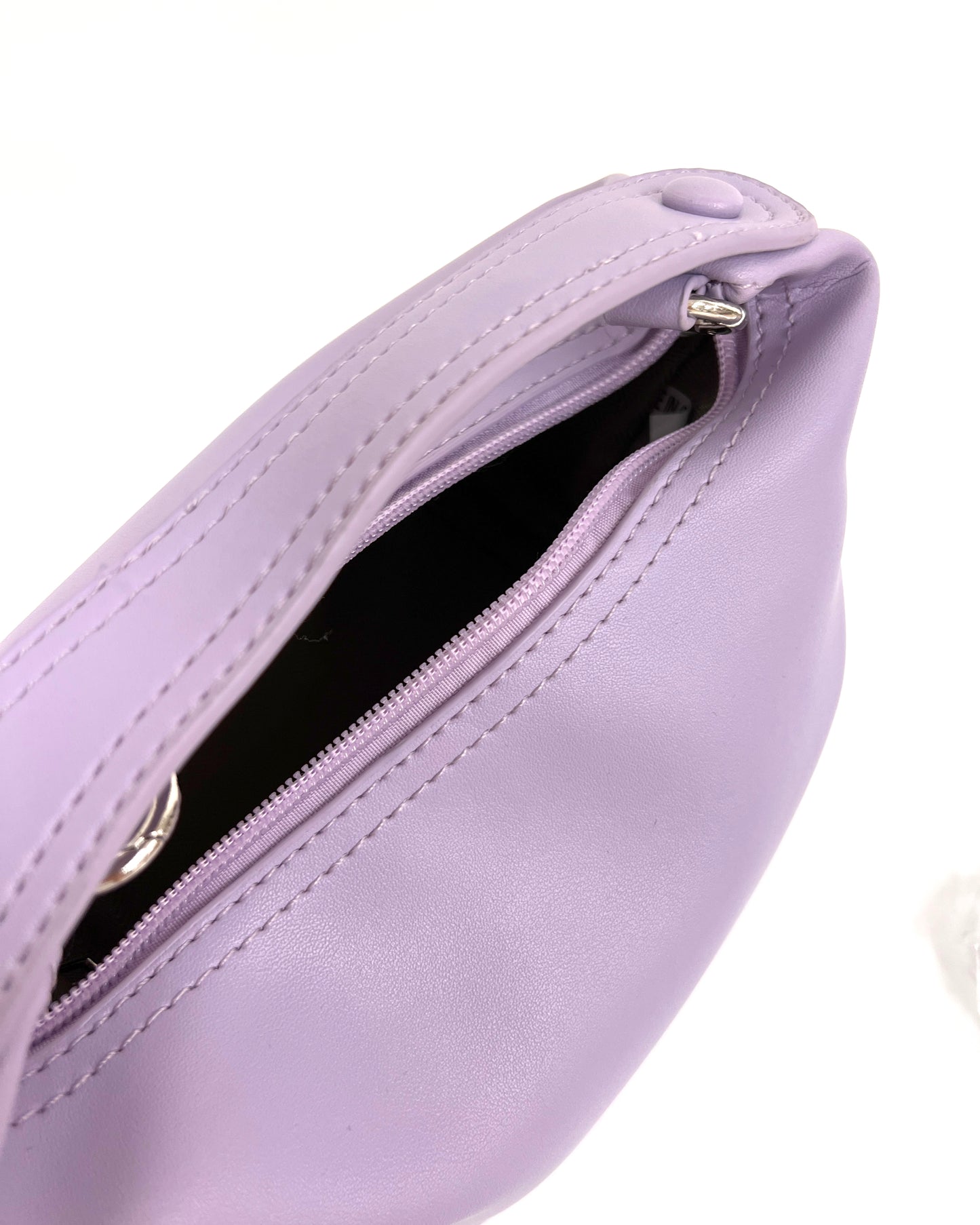 lilac PU leather tote bag