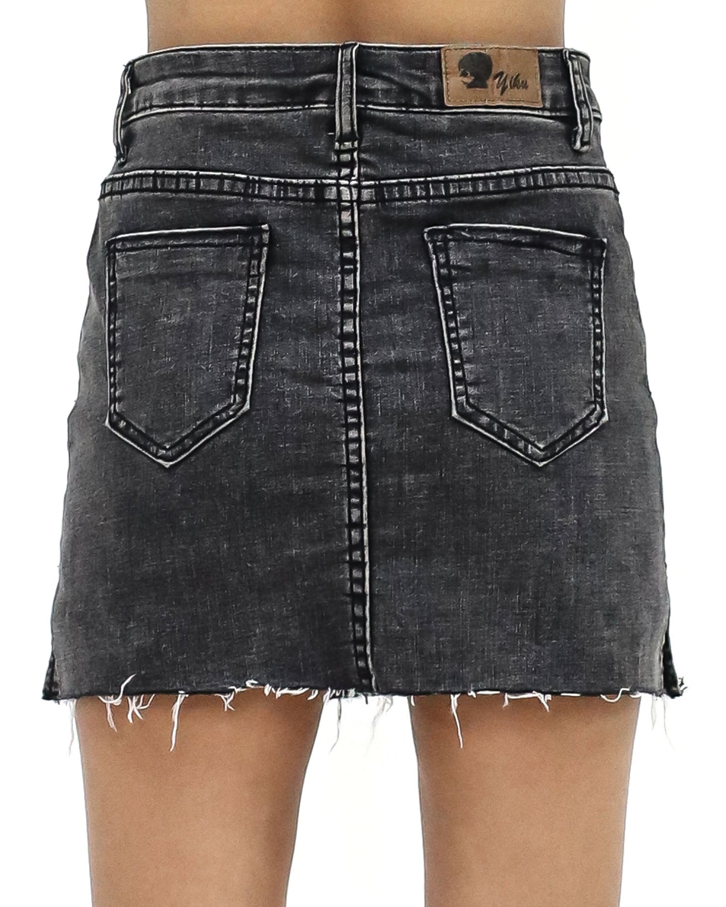 wash grey denim mini skort *pre-order*