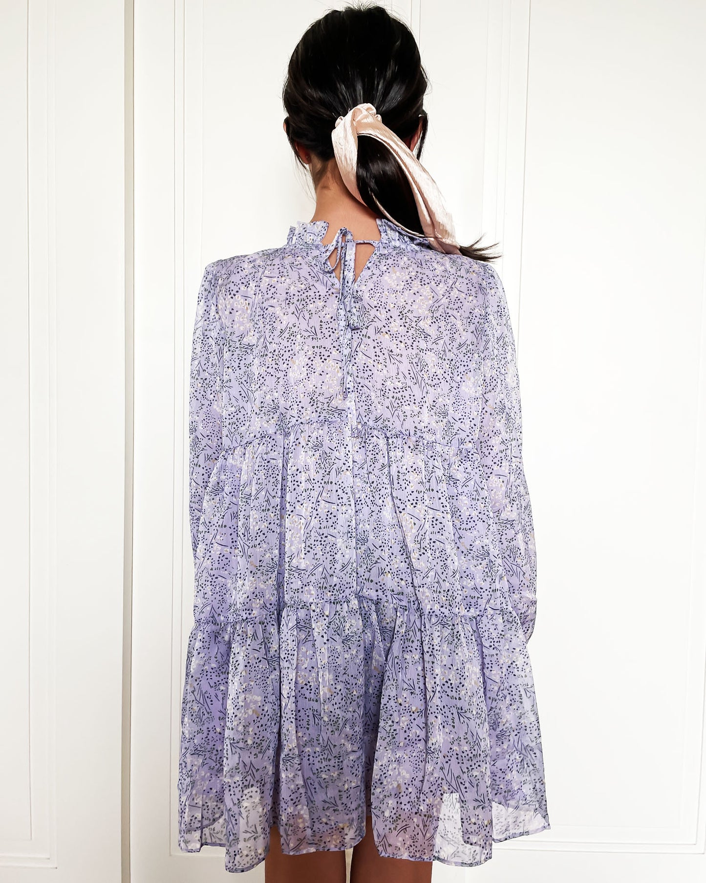 kids - lilac printed mesh dress *pre-order*