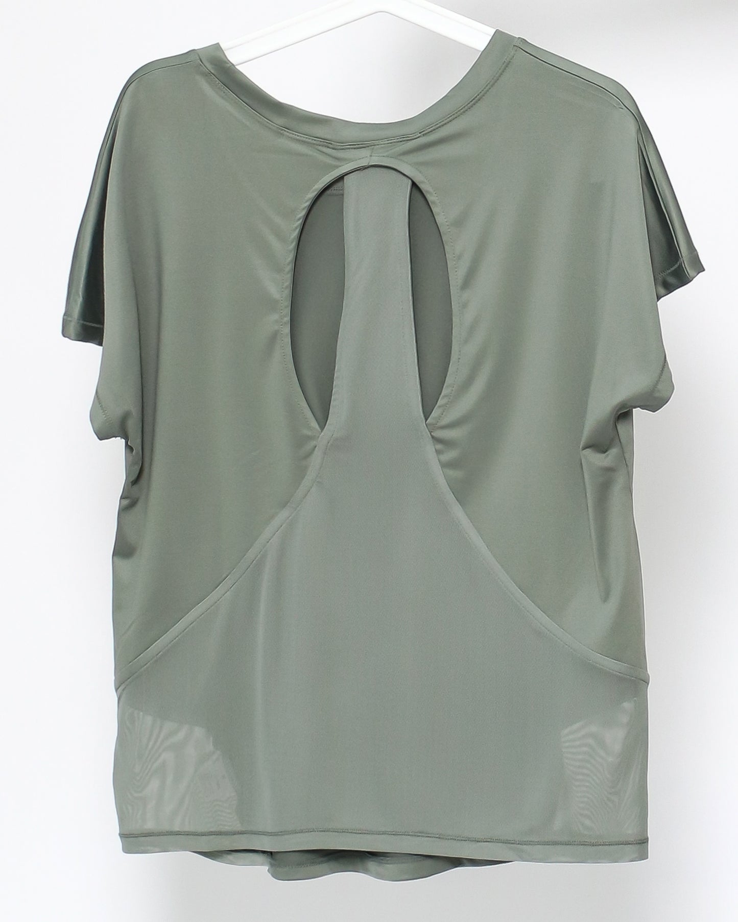 green slinky mesh cutout back sports tee *pre-order*