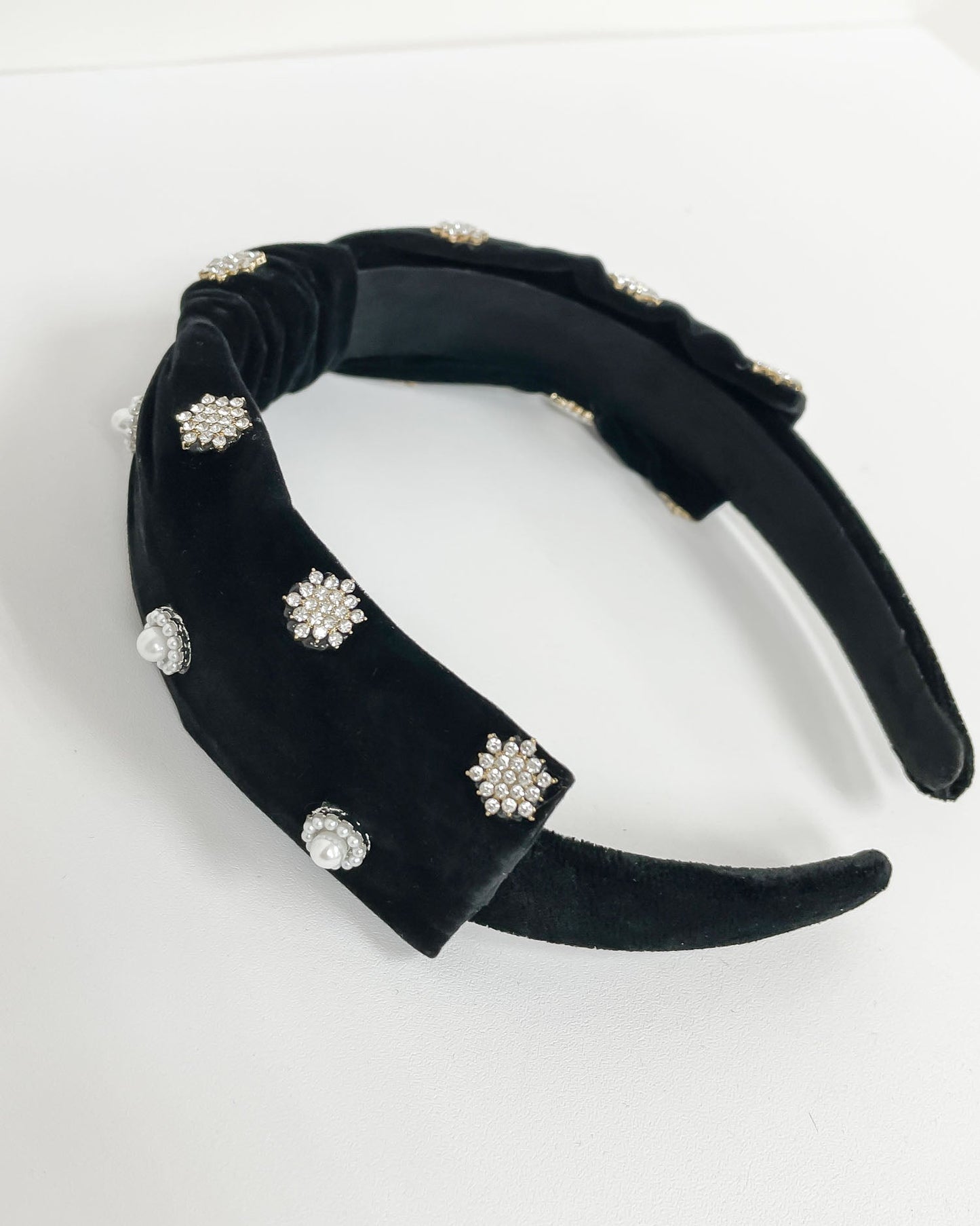 Copy of black velvet jeweled knot headband *pre-order*