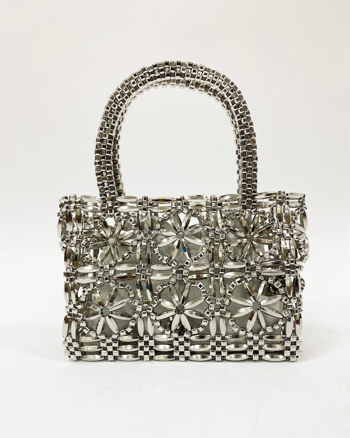 silver metal flowers handle bag *pre-order*