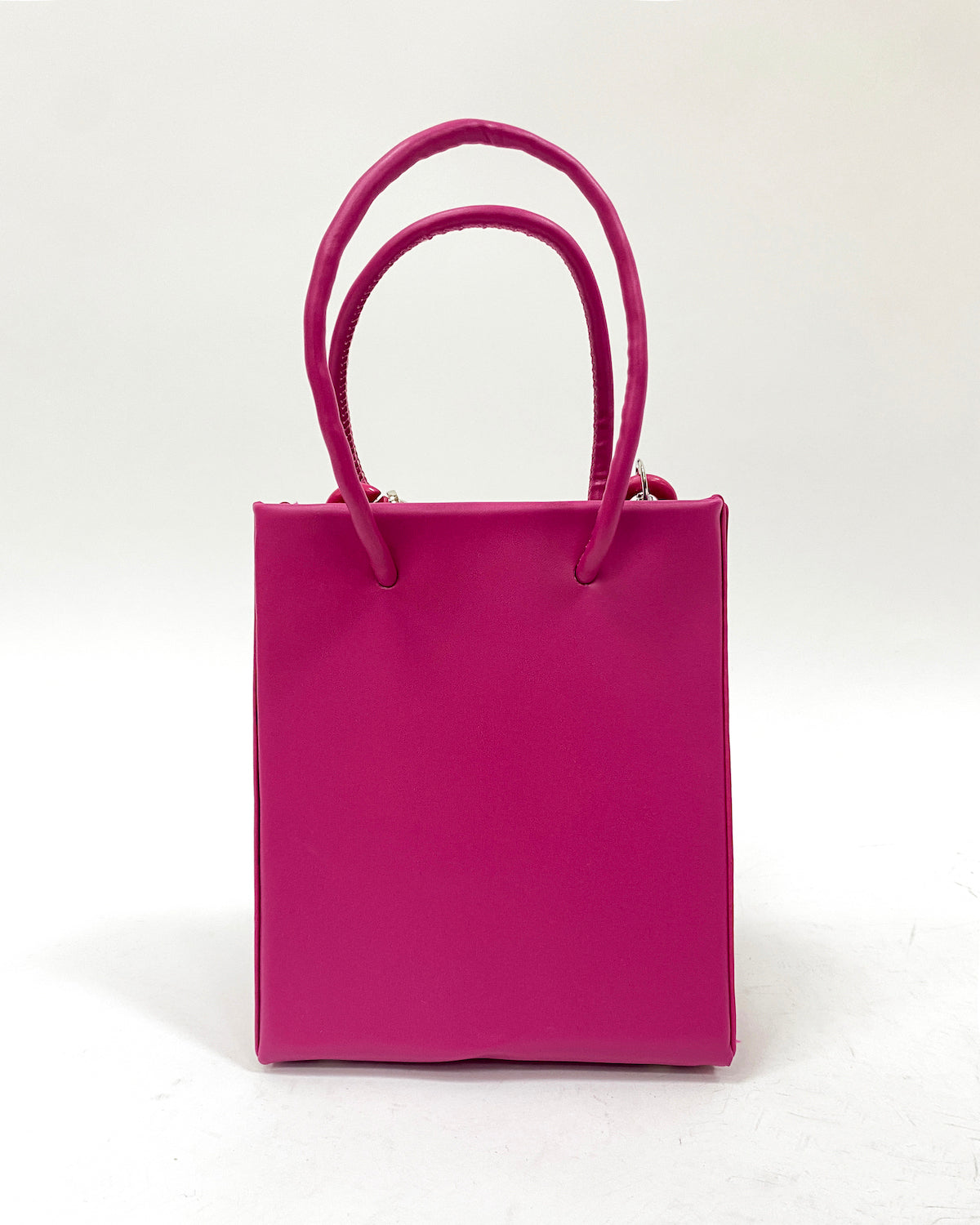 fuchsia PVC chain & small bag PU leather bag *pre-order*