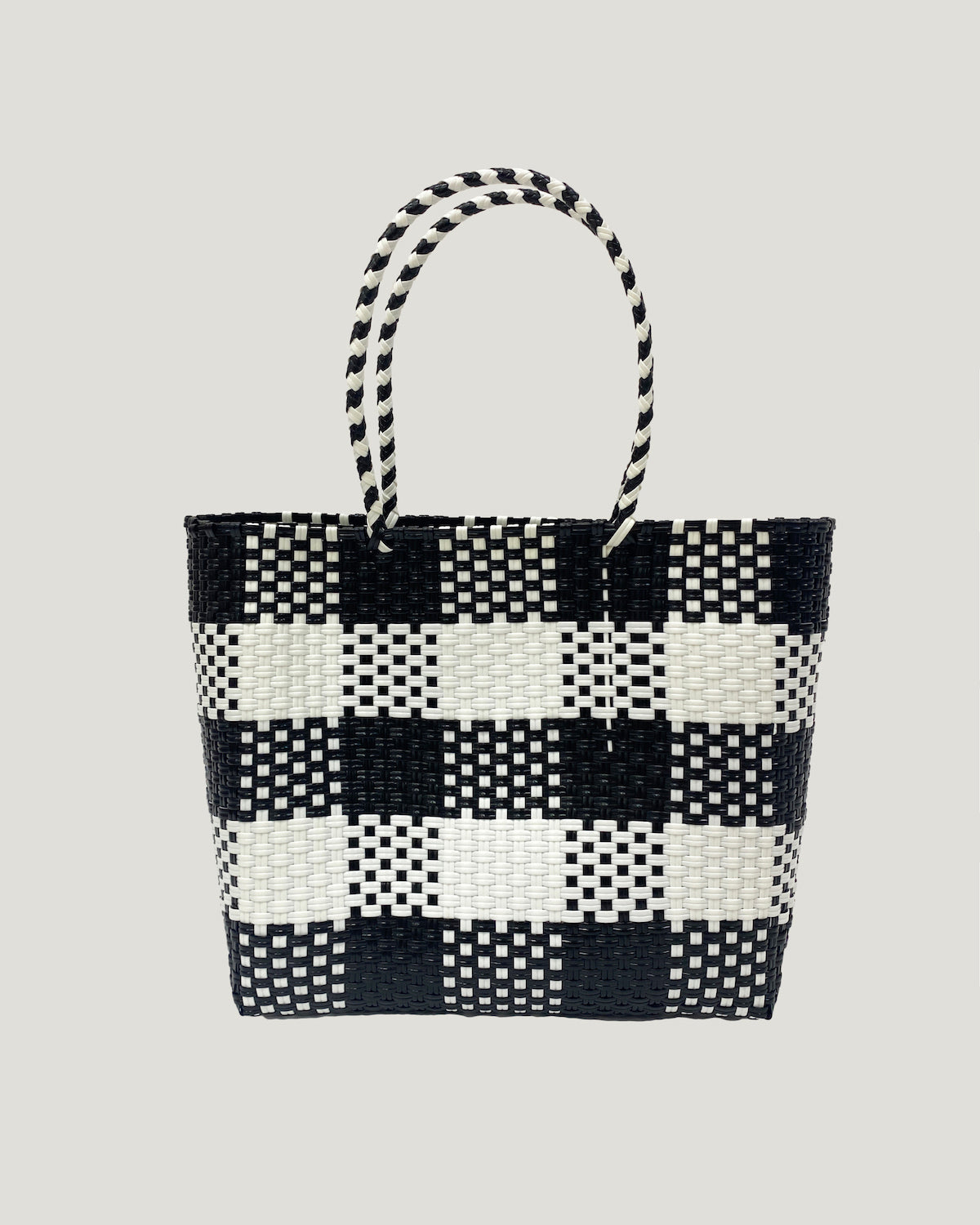 black & white weave PVC handle bag *pre-order*