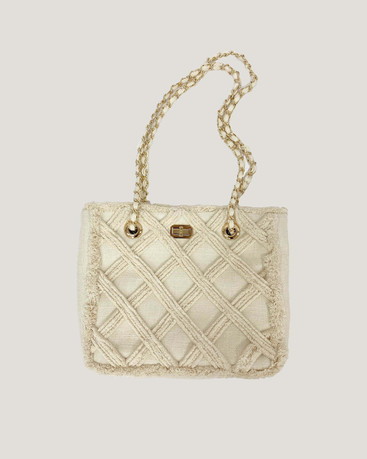 ivory ripped fabric shopping bag *pre-order*