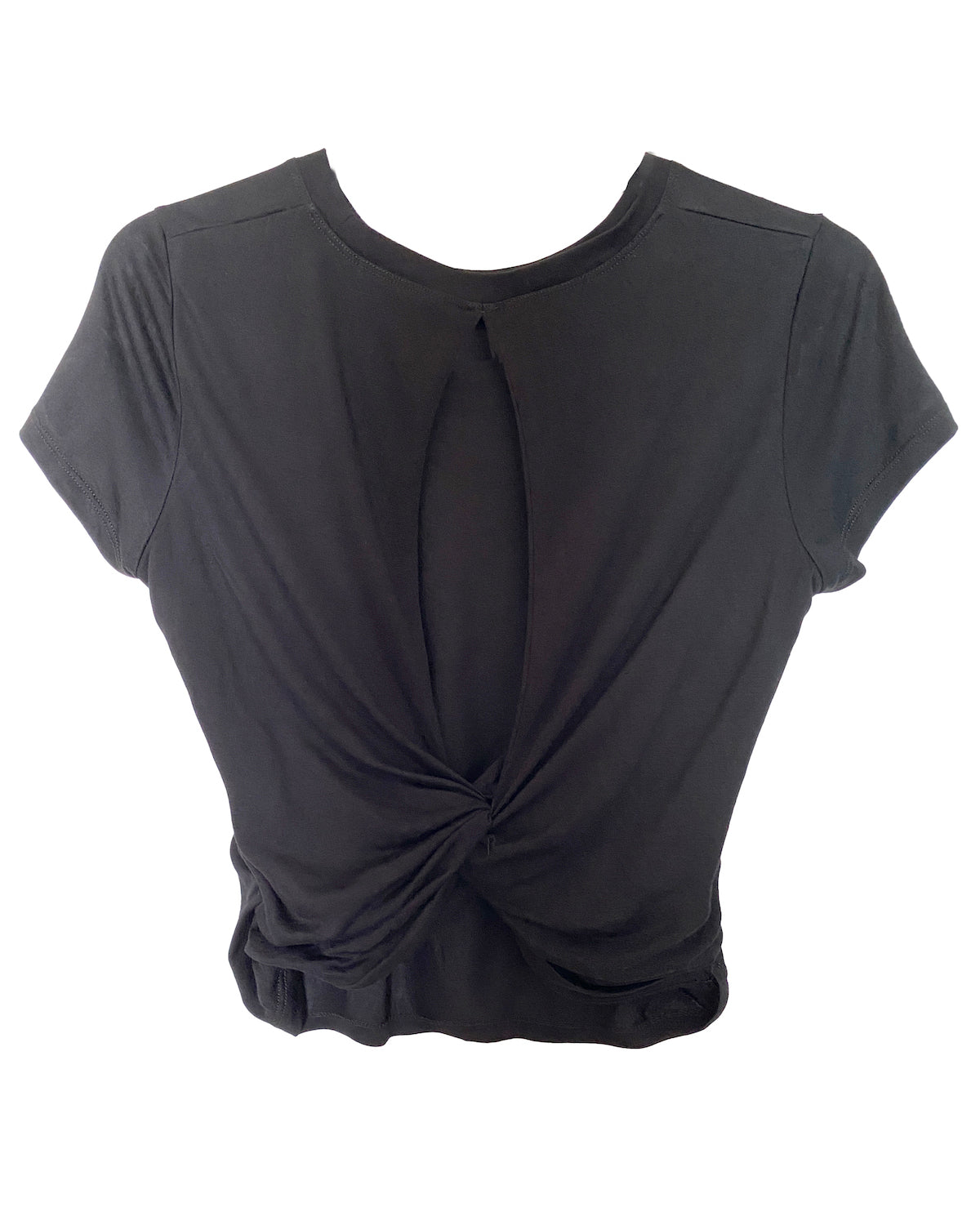 black cutout back cropped sports tee *pre-order*