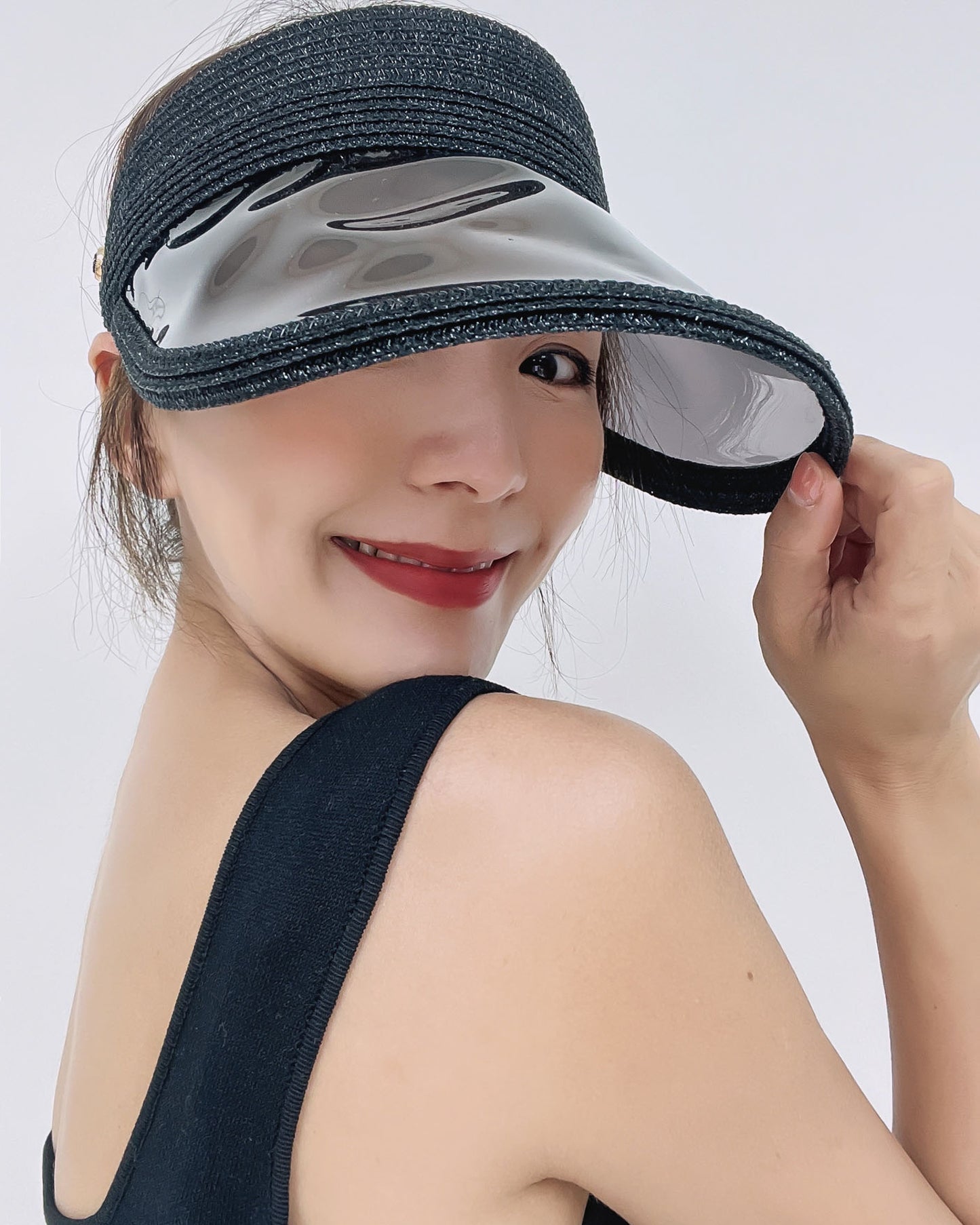 black clear PVC straw visor hat *pre-order*