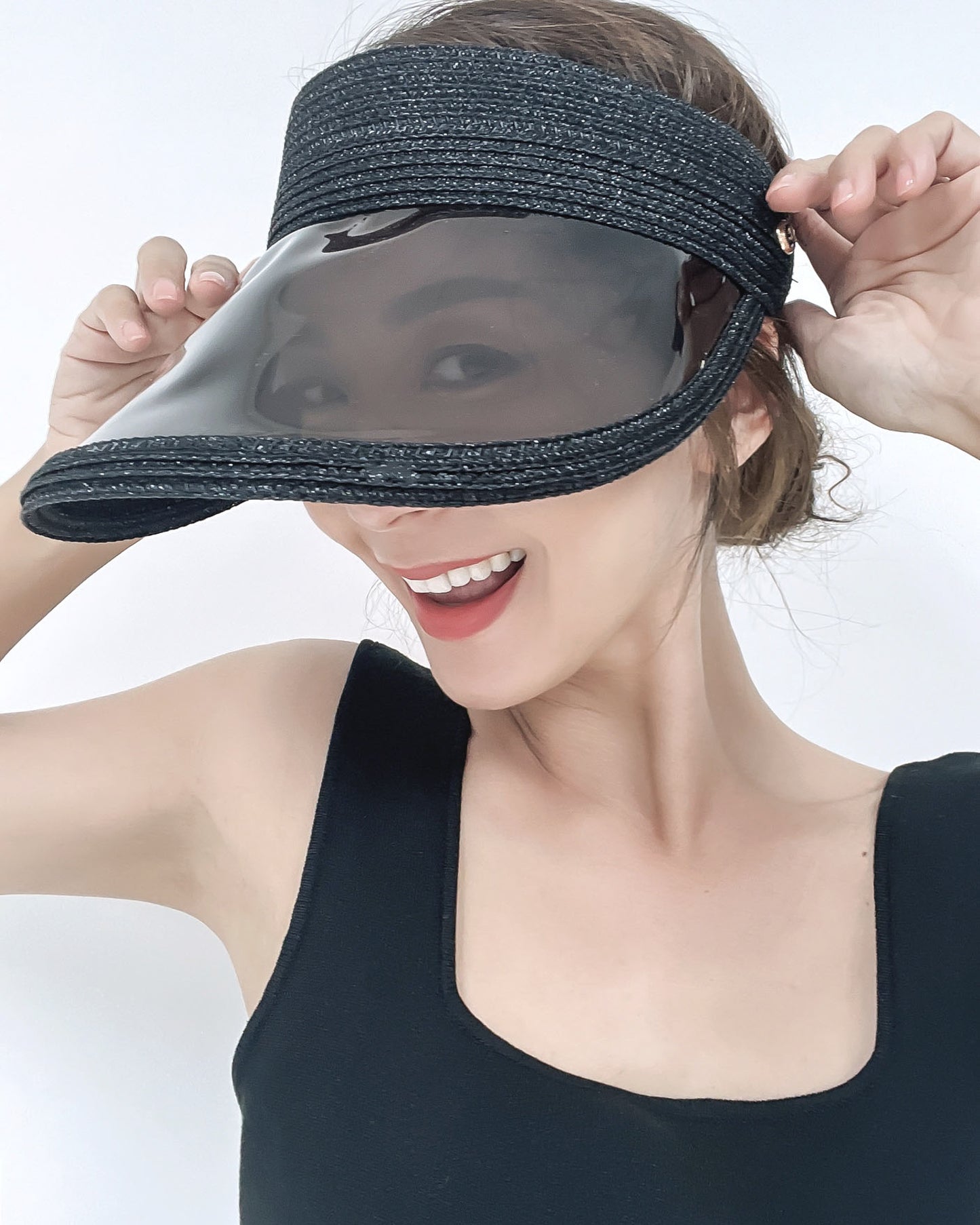 black clear PVC straw visor hat *pre-order*