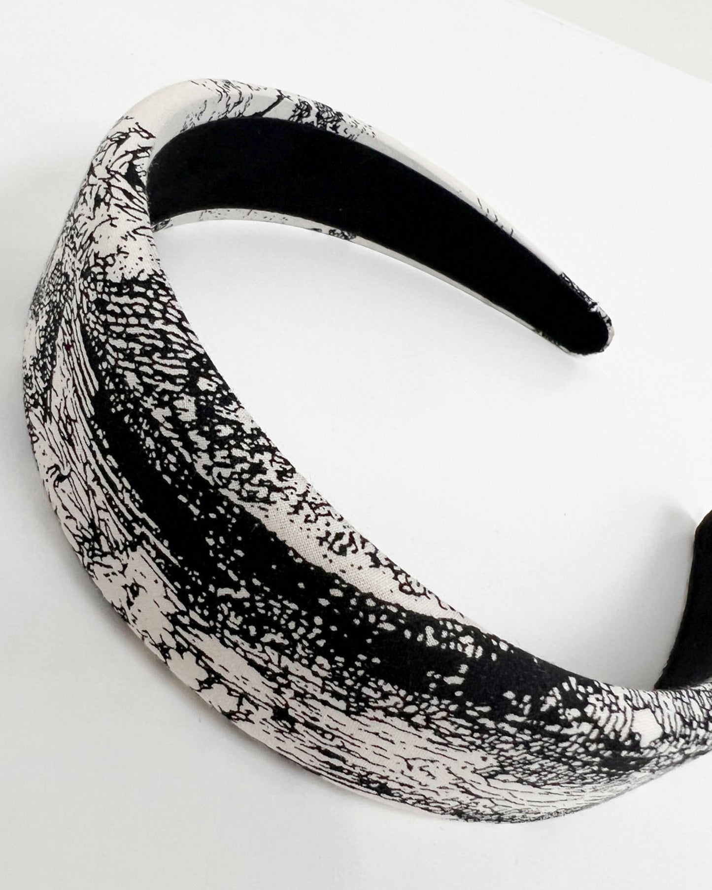 black printed canvas headband