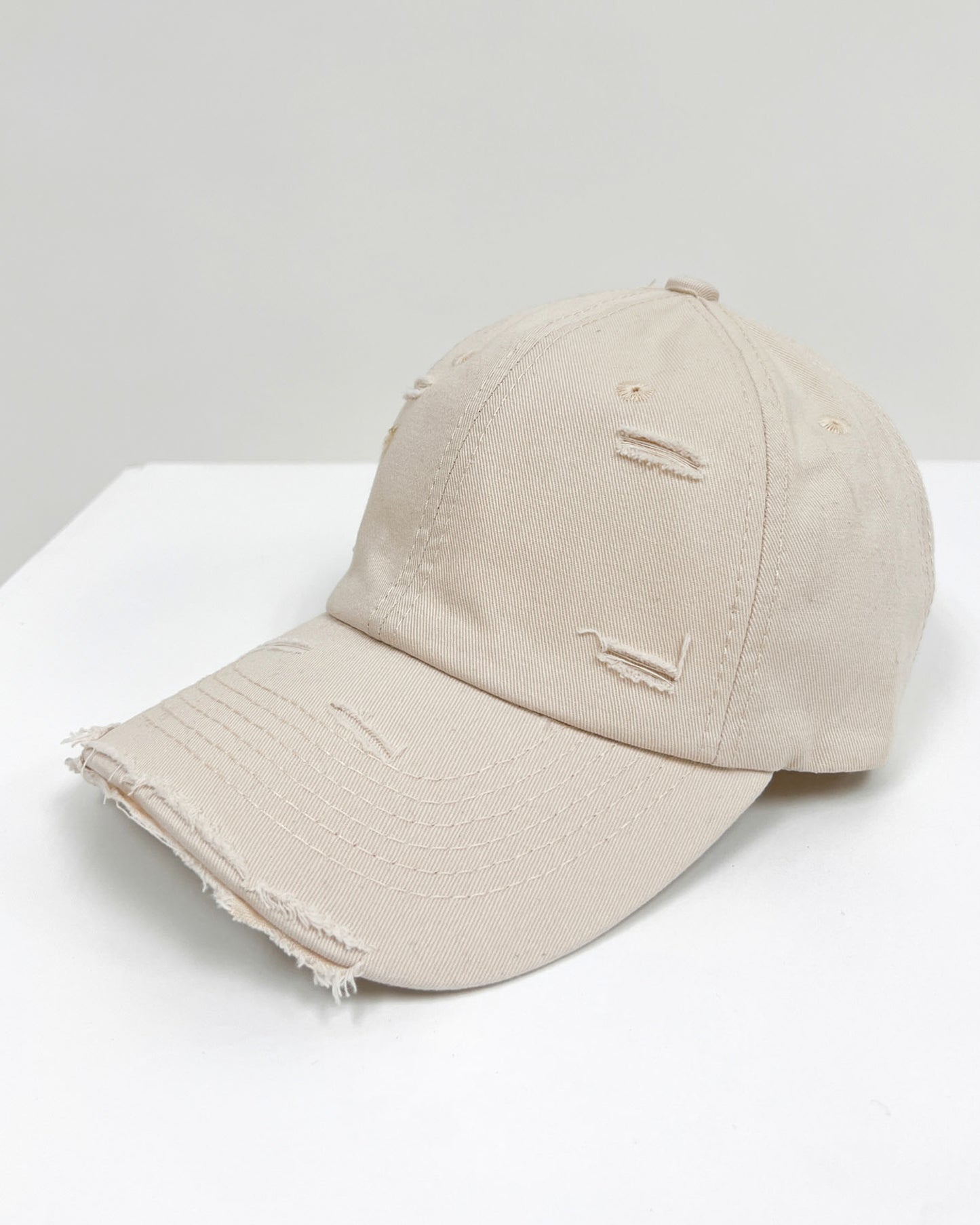 ivory ripped cap *pre-order*