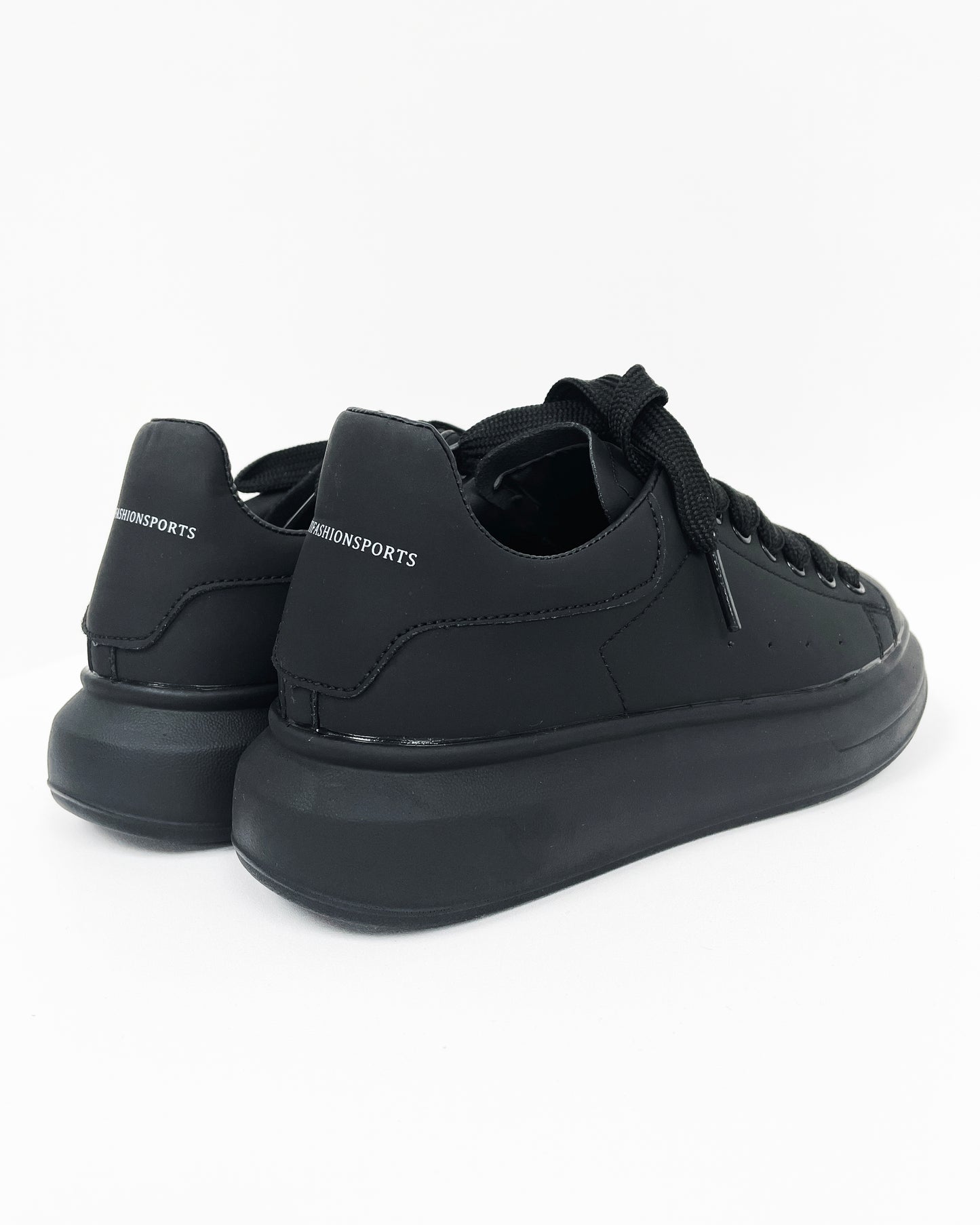 黑色 PU 紋理運動鞋 *預購*