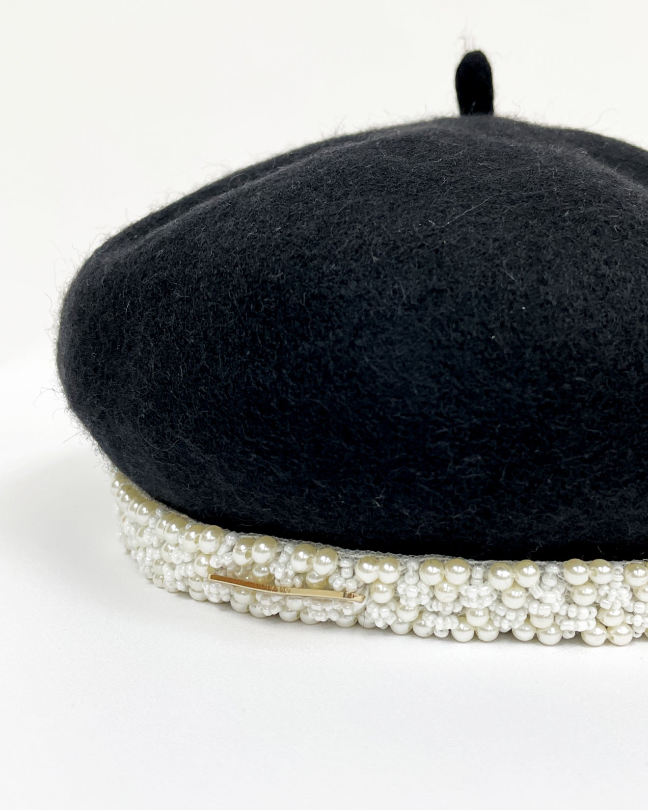 black wool blended diamonds trim beret *pre-order*