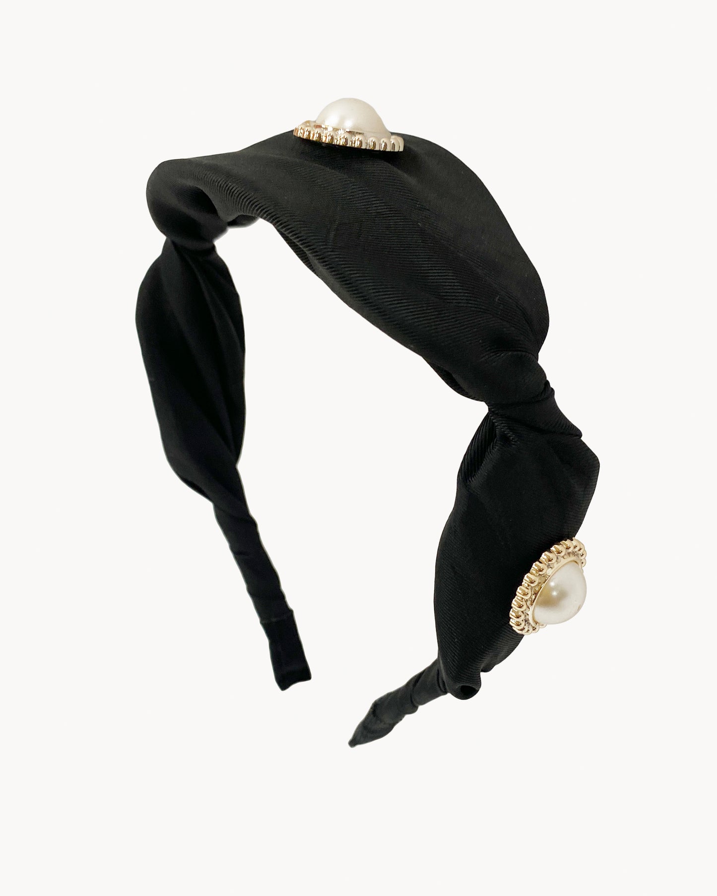 黑色珍珠不對稱織物頭帶*預購*