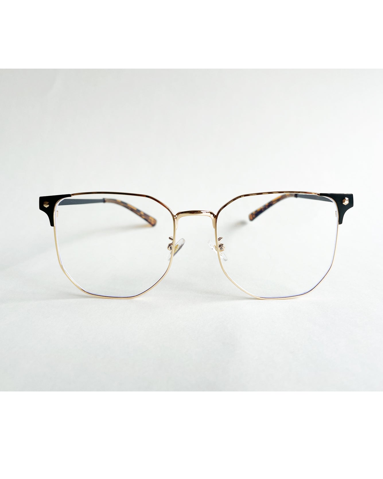 black & gold arms clear lense glasses *pre-order*
