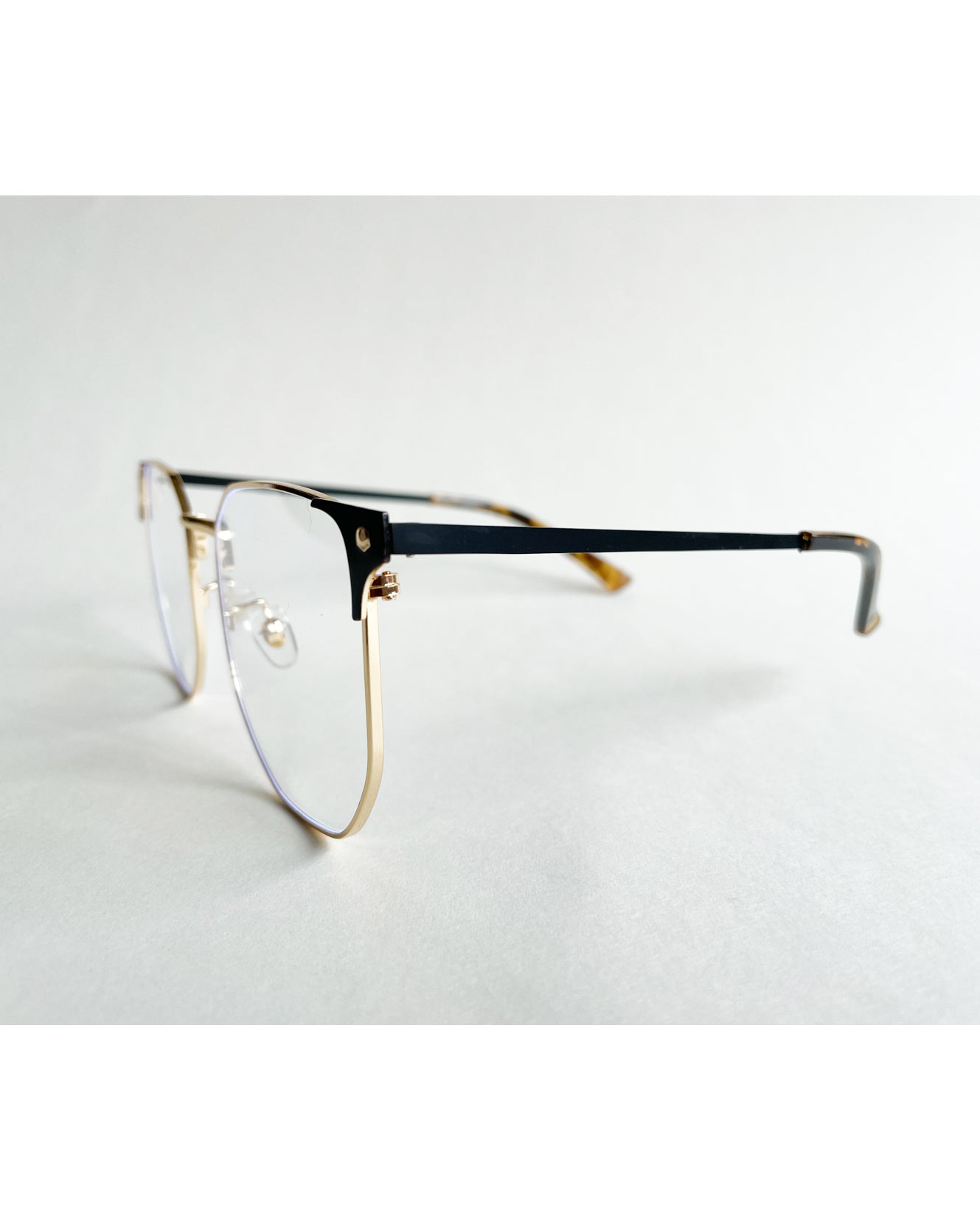 black & gold arms clear lense glasses *pre-order*