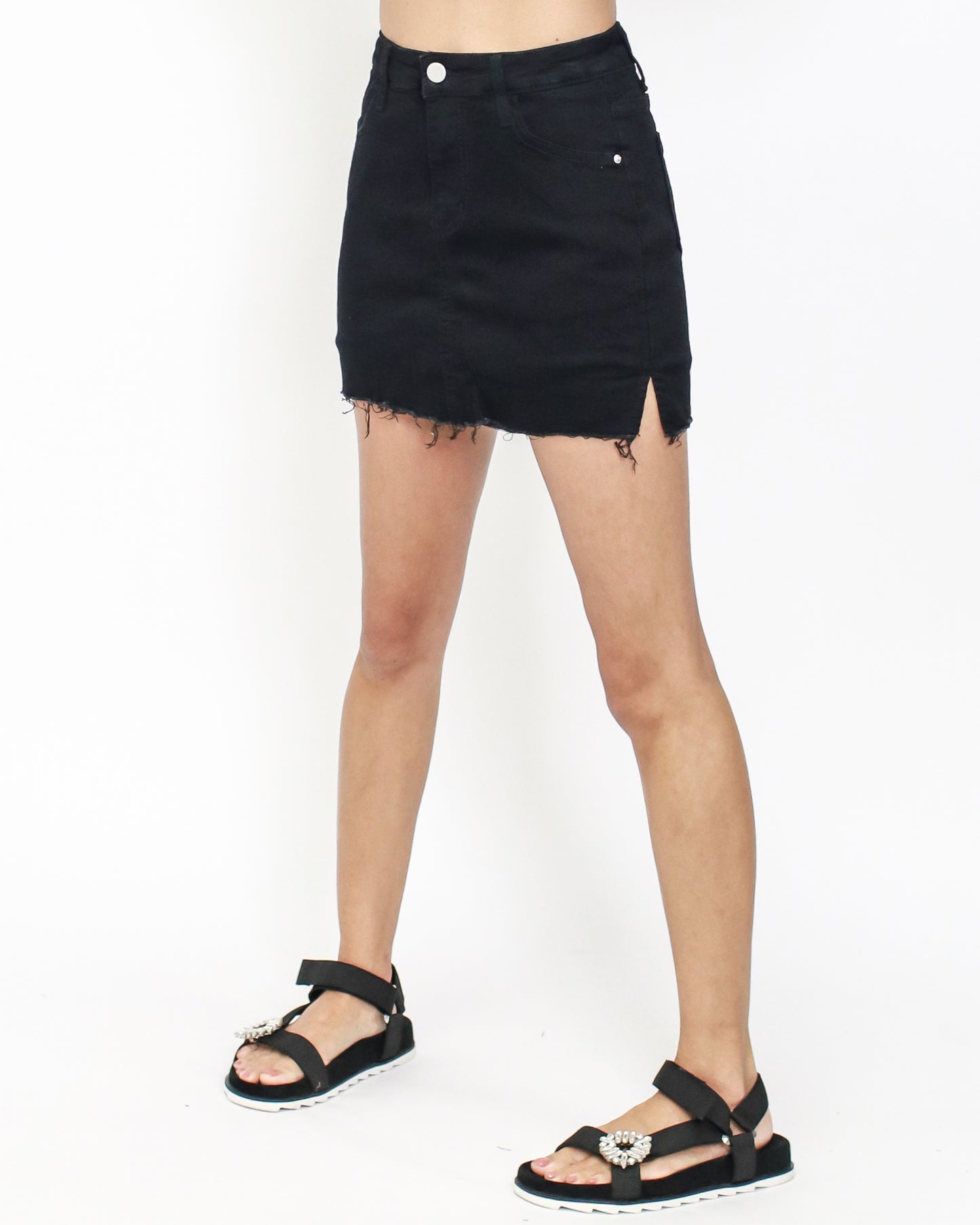 black denim mini skort *pre-order*