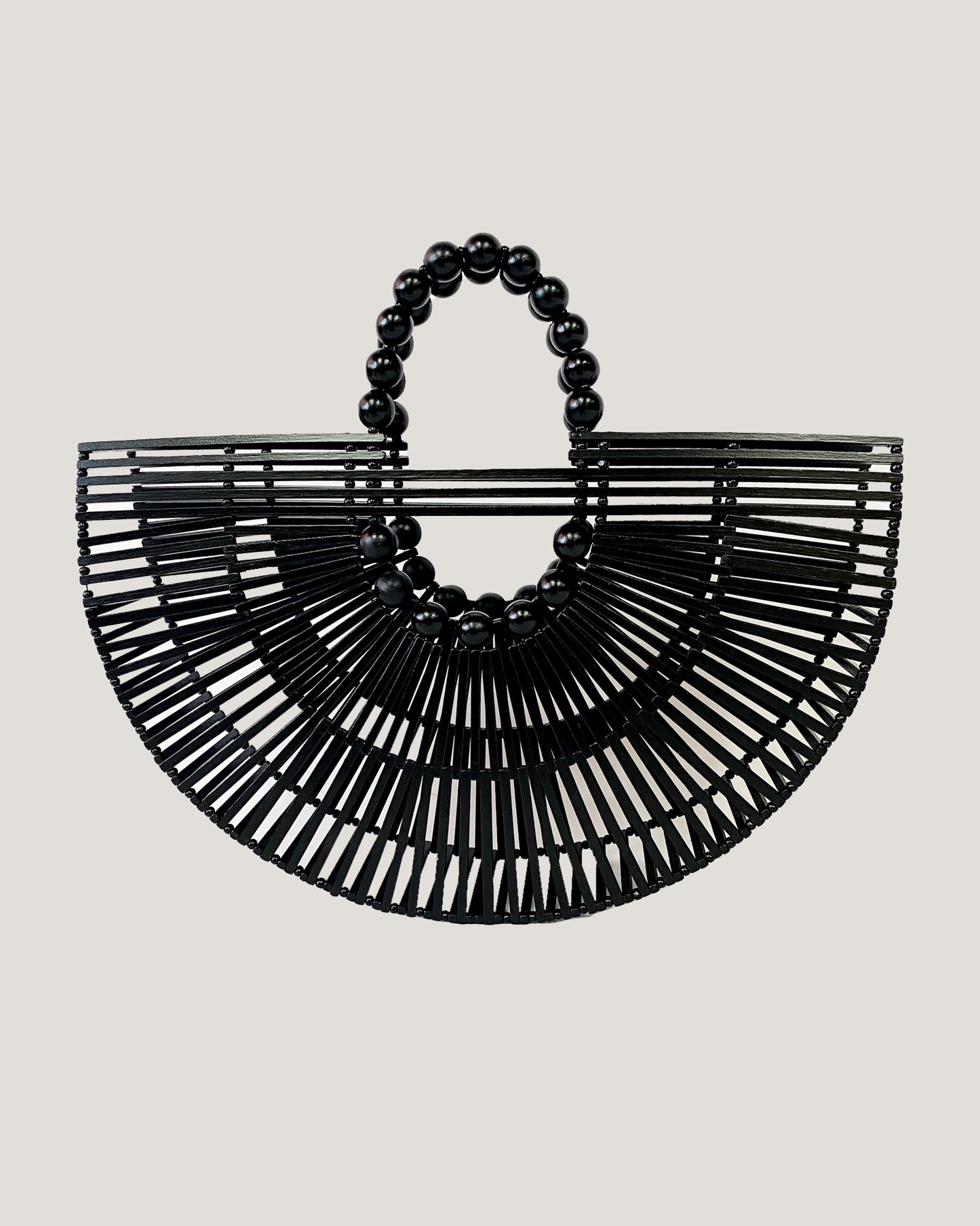 black beads wooden curve bag *pre-order*