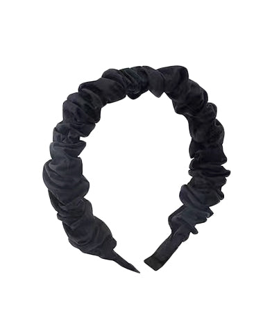 black ruched satin headband *pre-order*