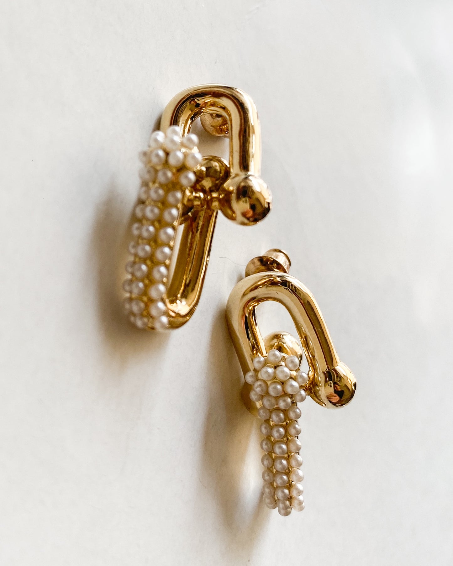 gold links pearls earrings *pre-order*