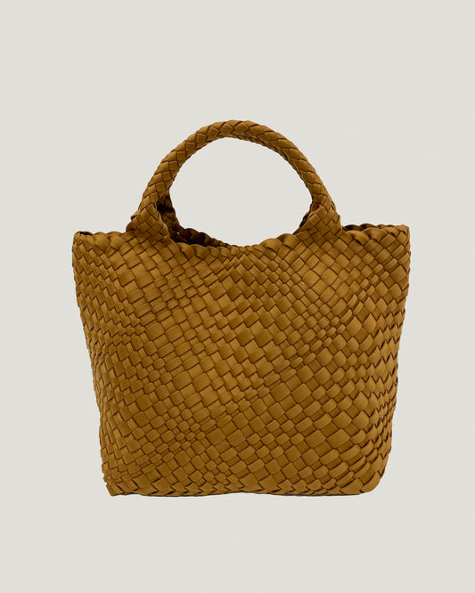 beige woven tote bag with pouch *pre-order*